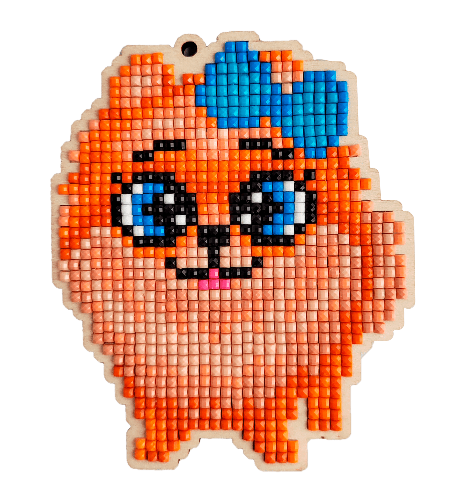 5D Diamond Painting 12.5x12.5 cm | Pendant Red spits | Wooden Base (U14e) – Diamond painting | Varvikas.Shop