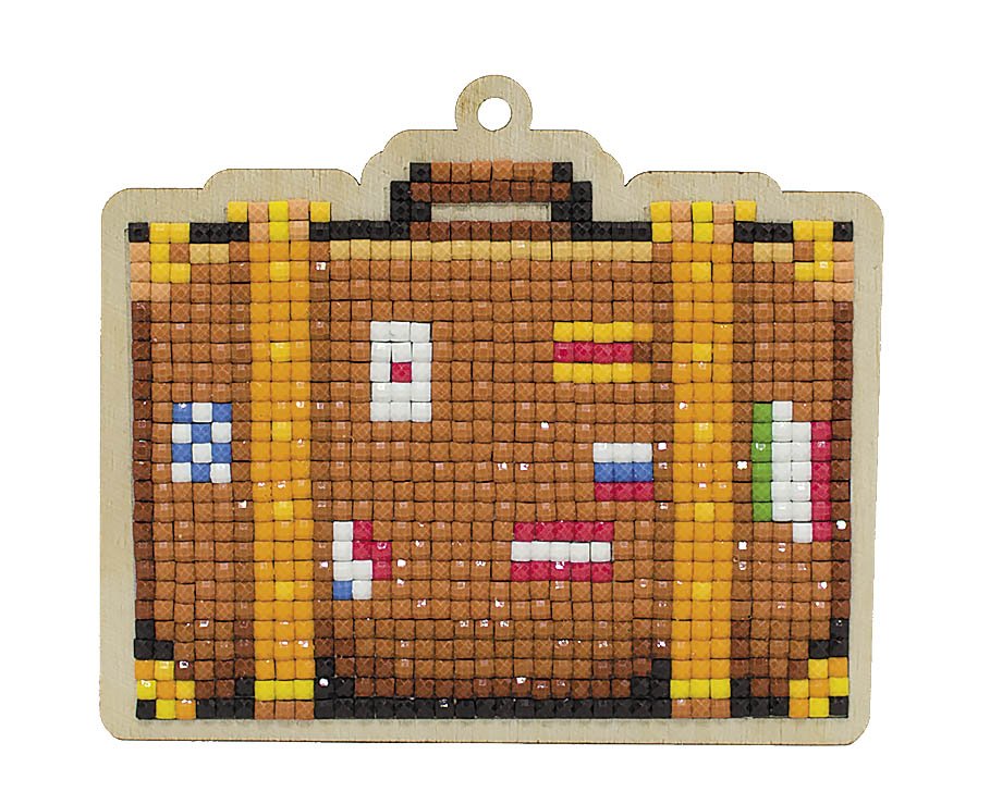 5D Diamond Painting 12.5x12.5 cm | Pendant Suitcase | Wooden Base (U0386e) – Diamond painting | Varvikas.Shop