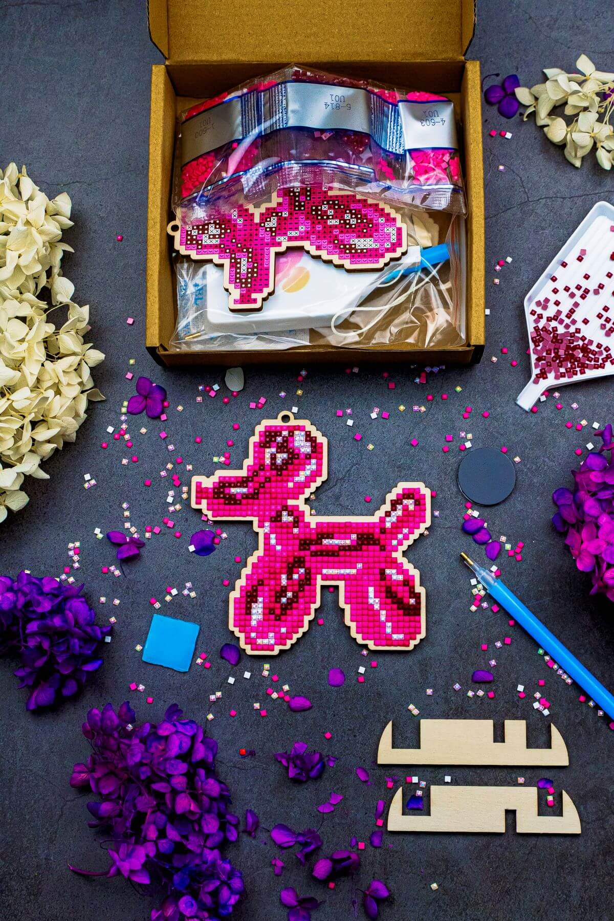 5D Diamond Painting 12.5x12.5 cm | Pendant The dog Sharik | Wooden Base (U01e) – Diamond painting | Varvikas.Shop