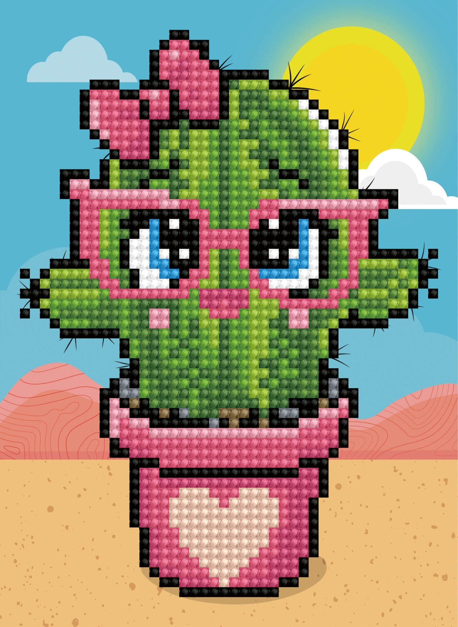 5D Diamond Painting 17х22 cm | Glamorous cactus (X195e) – Diamond painting | Varvikas.Shop