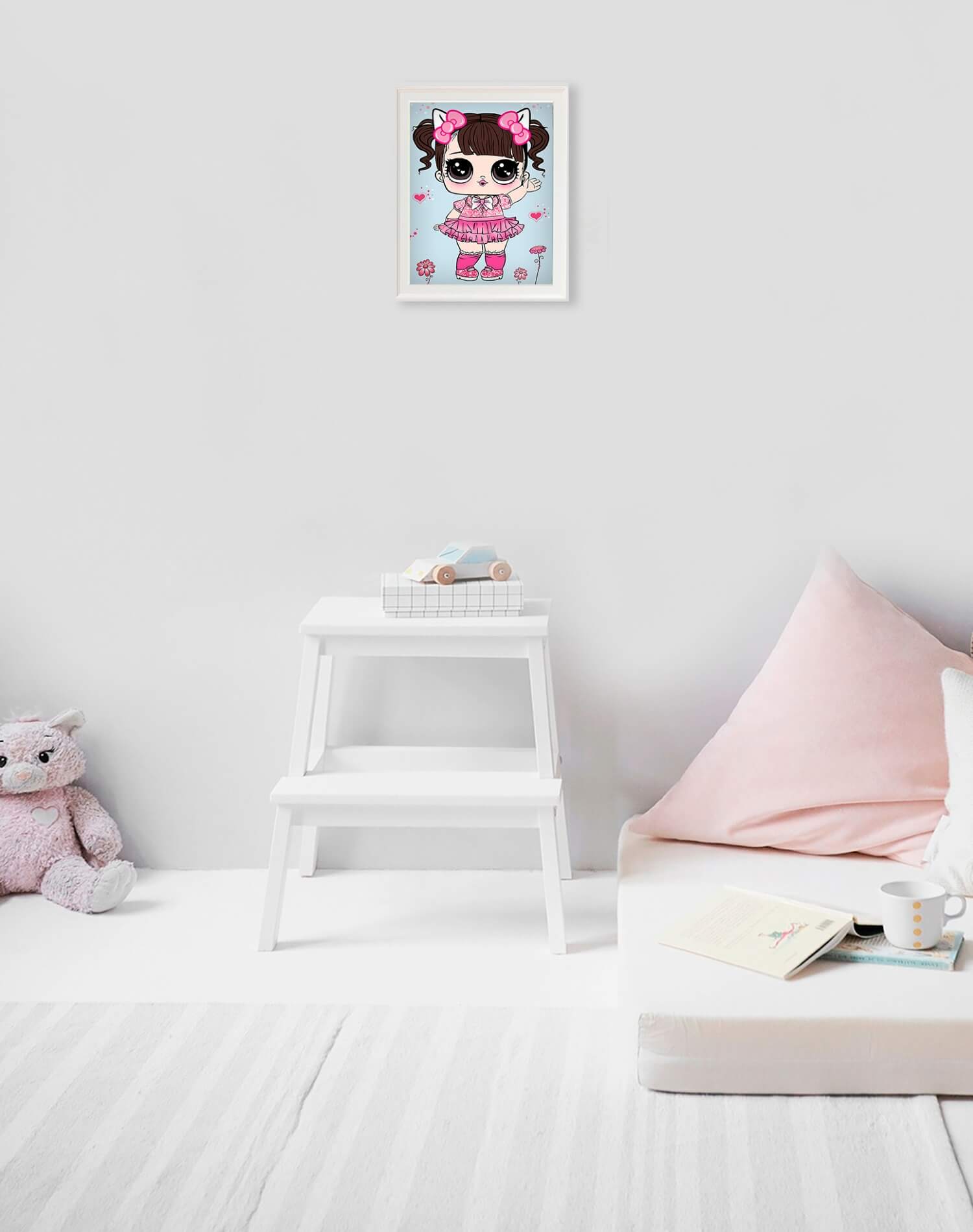 5D Diamond Painting 17х22 cm | Little Girl in a Pink Dress (X014e) – Diamond painting | Varvikas.Shop