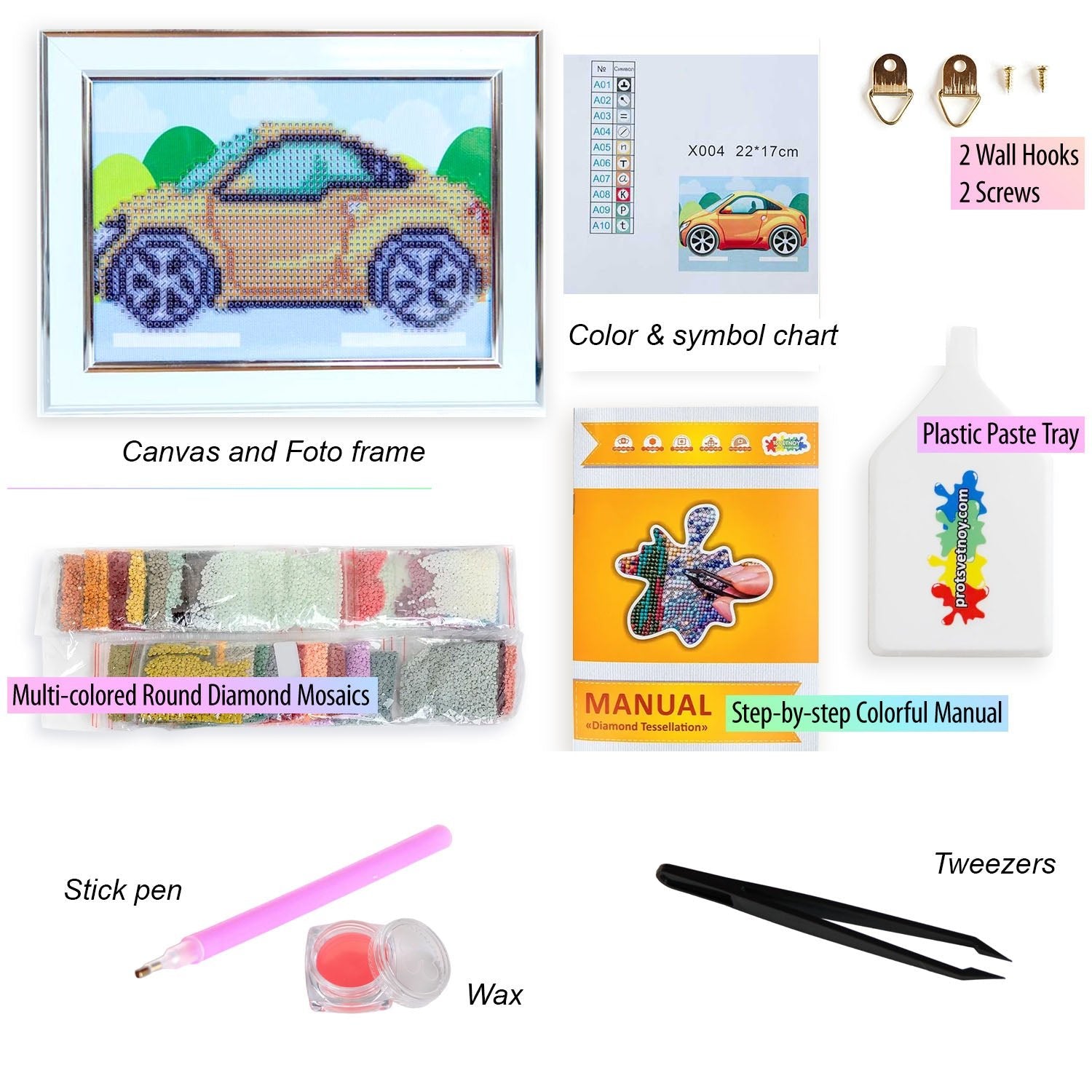 5D Diamond Painting 17х22 cm | Small Car (X004e) – Diamond painting | Varvikas.Shop