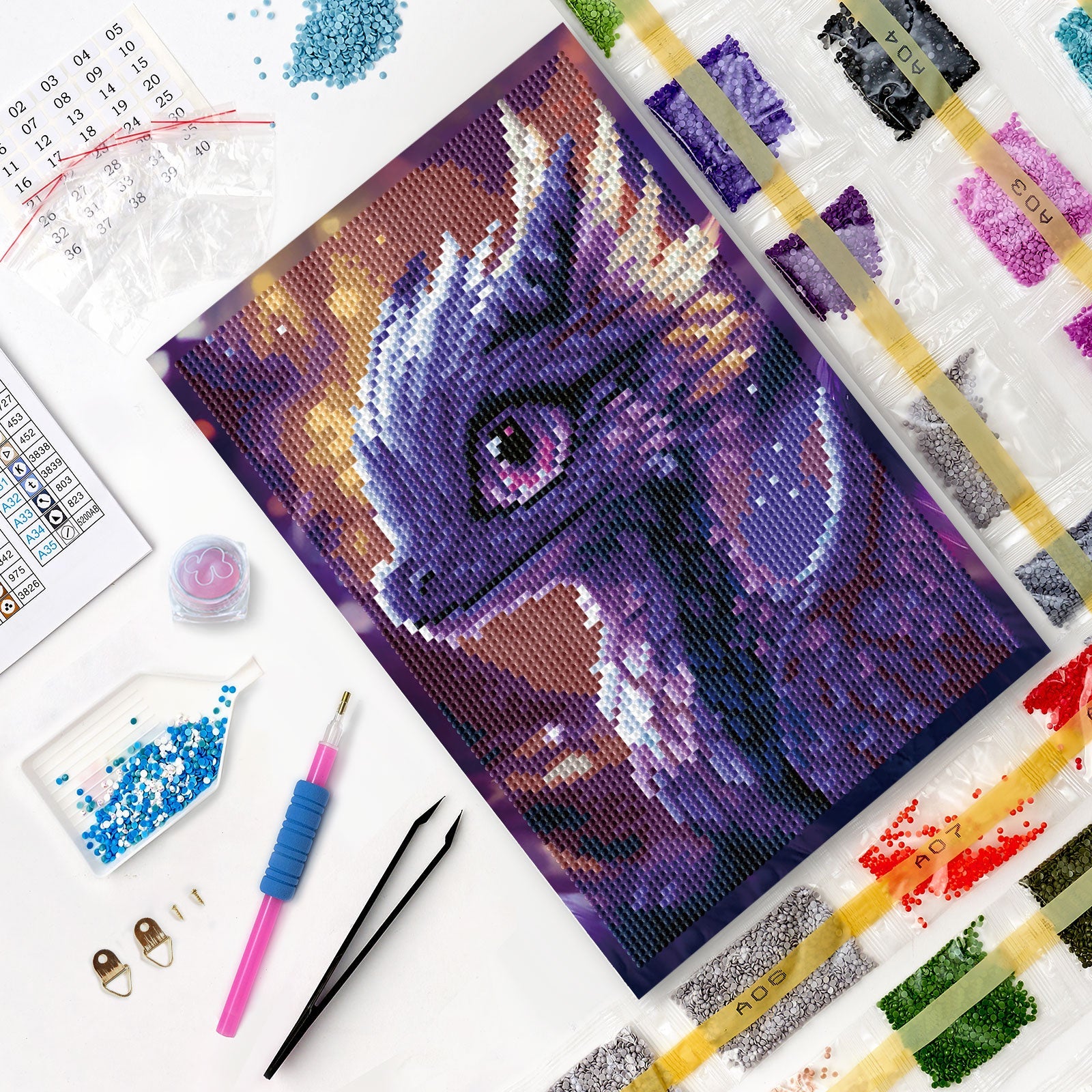 5D Diamond Painting 20×30 cm, Indigo Dragon (LC066e) – Diamond painting | Varvikas.Shop