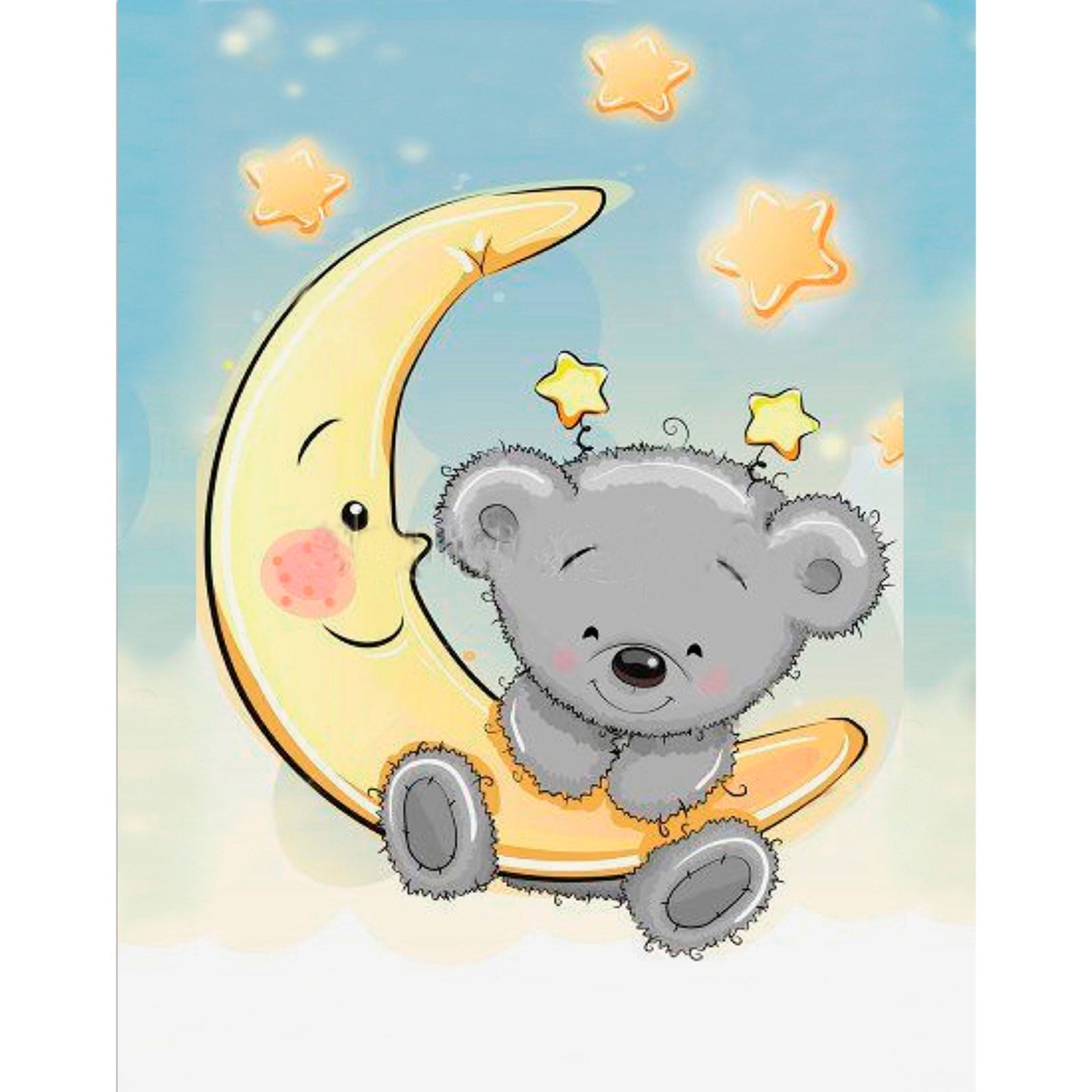 5D Diamond Painting 20x30 cm | Bear on the moon (LC016e) – Diamond painting | Varvikas.Shop