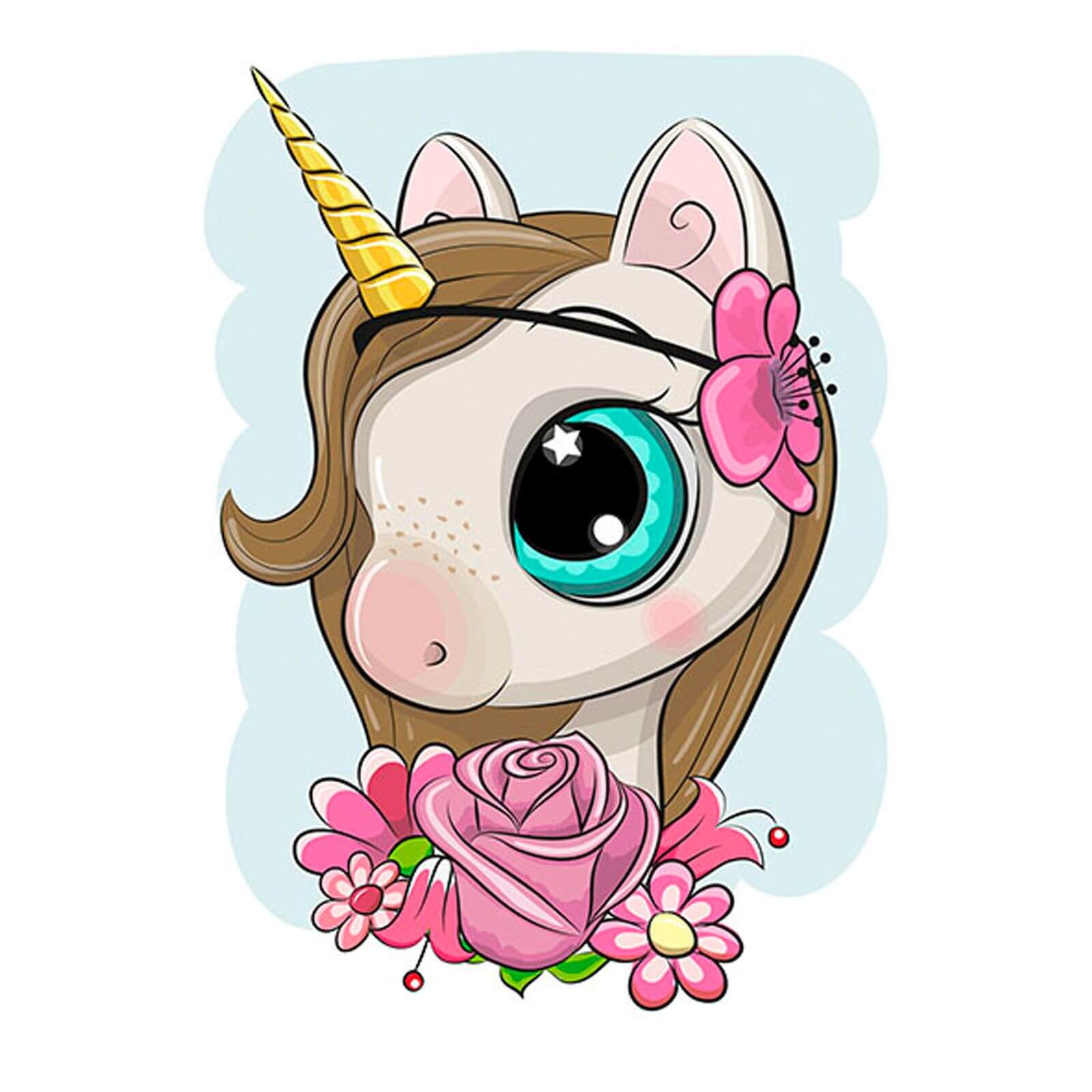 5D Diamond Painting 20x30 cm | Cute Baby Unicorn (LC037e) – Diamond painting | Varvikas.Shop