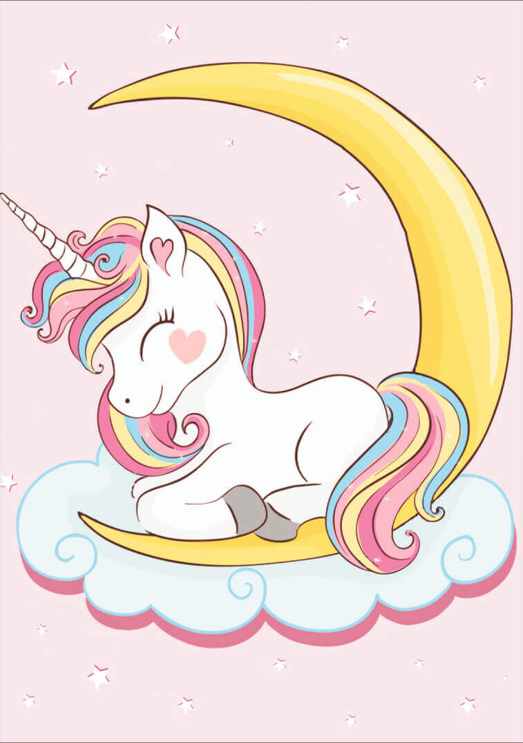 5D Diamond Painting 20x30 cm | Dreaming Baby Unicorn (LC026e) – Diamond painting | Varvikas.Shop