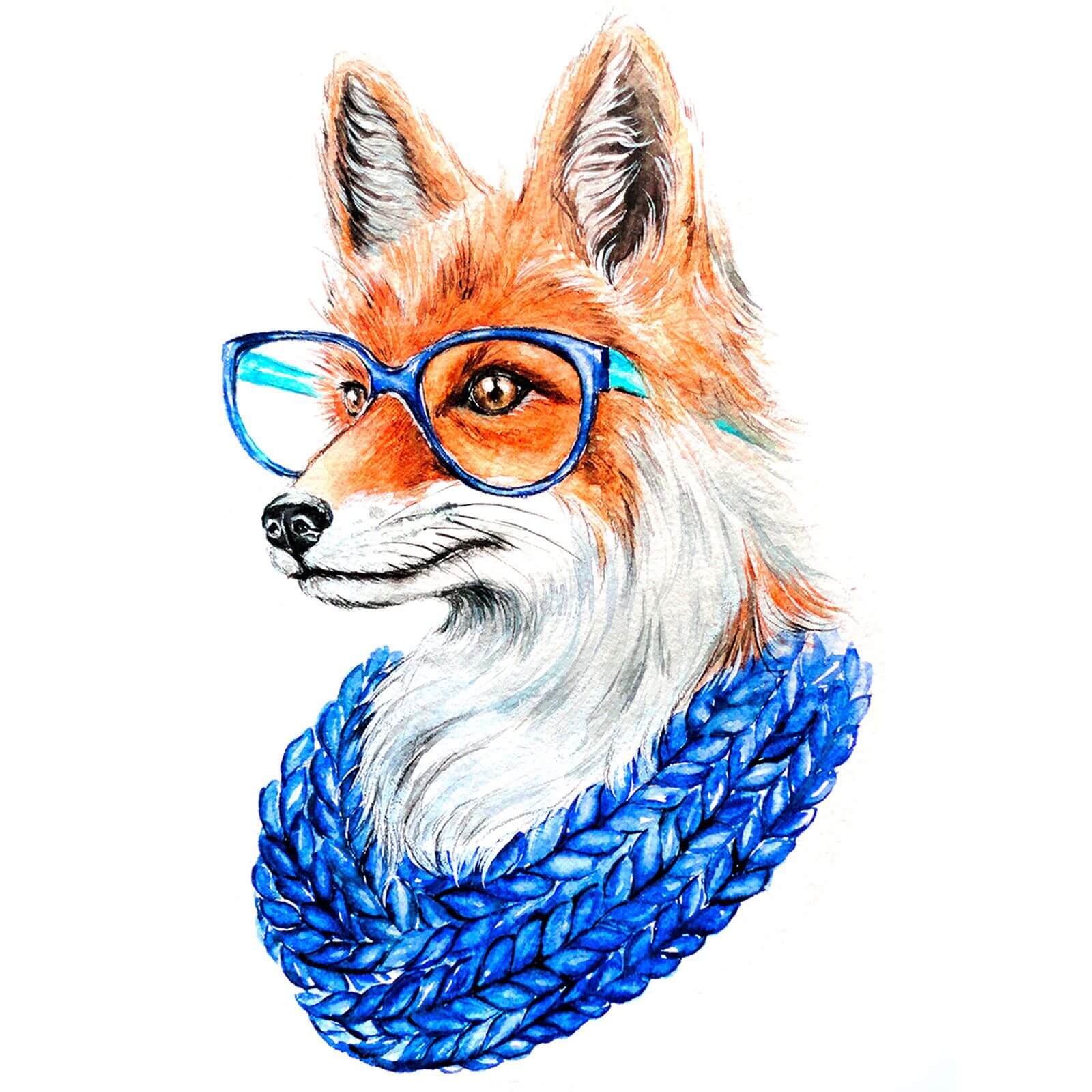 5D Diamond Painting 20x30 cm | Fox with glasses (LC011e) – Diamond painting | Varvikas.Shop