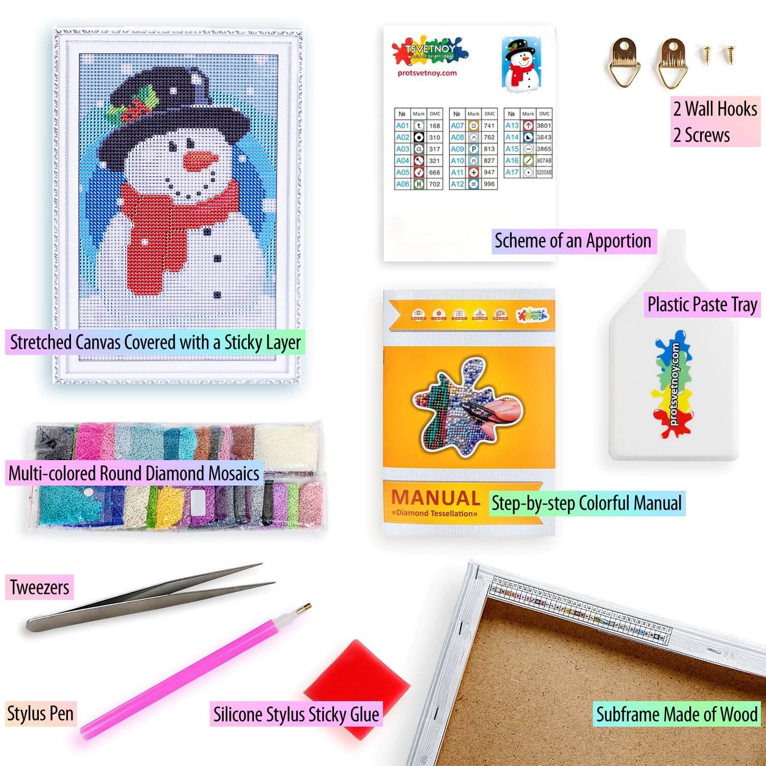 5D Diamond Painting 20x30 cm | Happy Snowman (LC023e) – Diamond painting | Varvikas.Shop