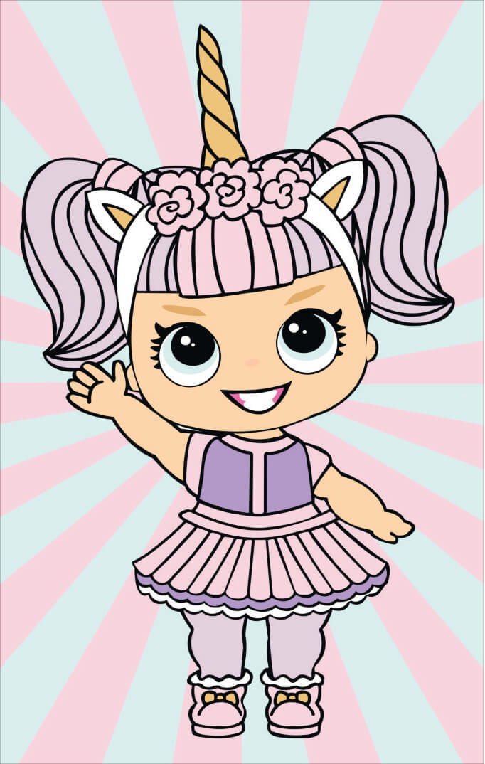 5D Diamond Painting 20x30 cm | Little Girl in a Unicorn Dress (LC027e) – Diamond painting | Varvikas.Shop