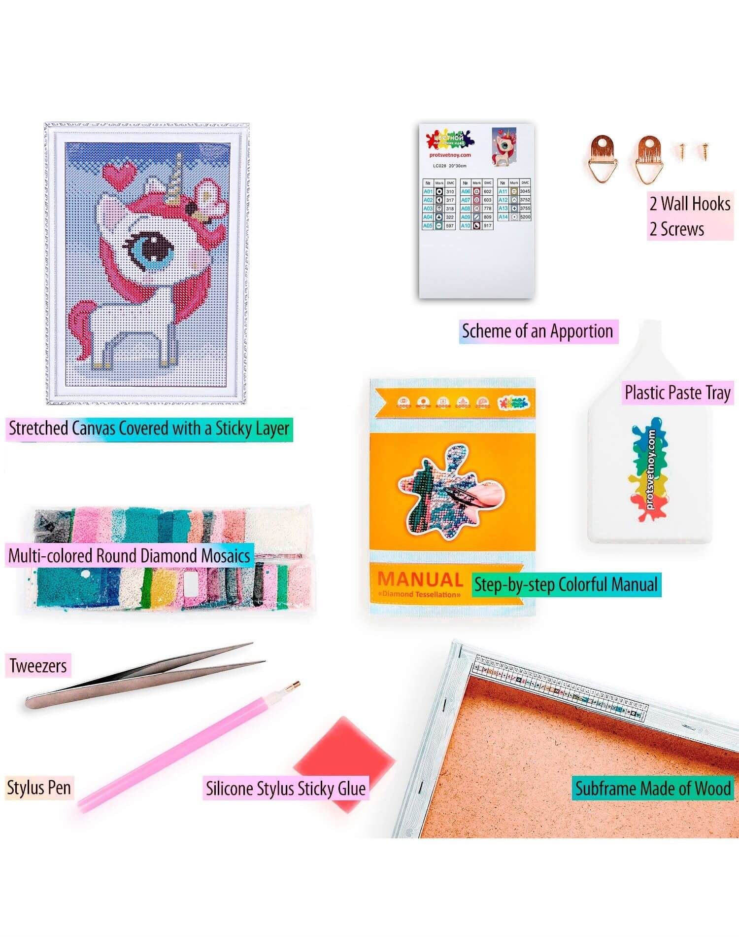 5D Diamond Painting 20x30 cm | Magic Unicorn (LC028e) – Diamond painting | Varvikas.Shop