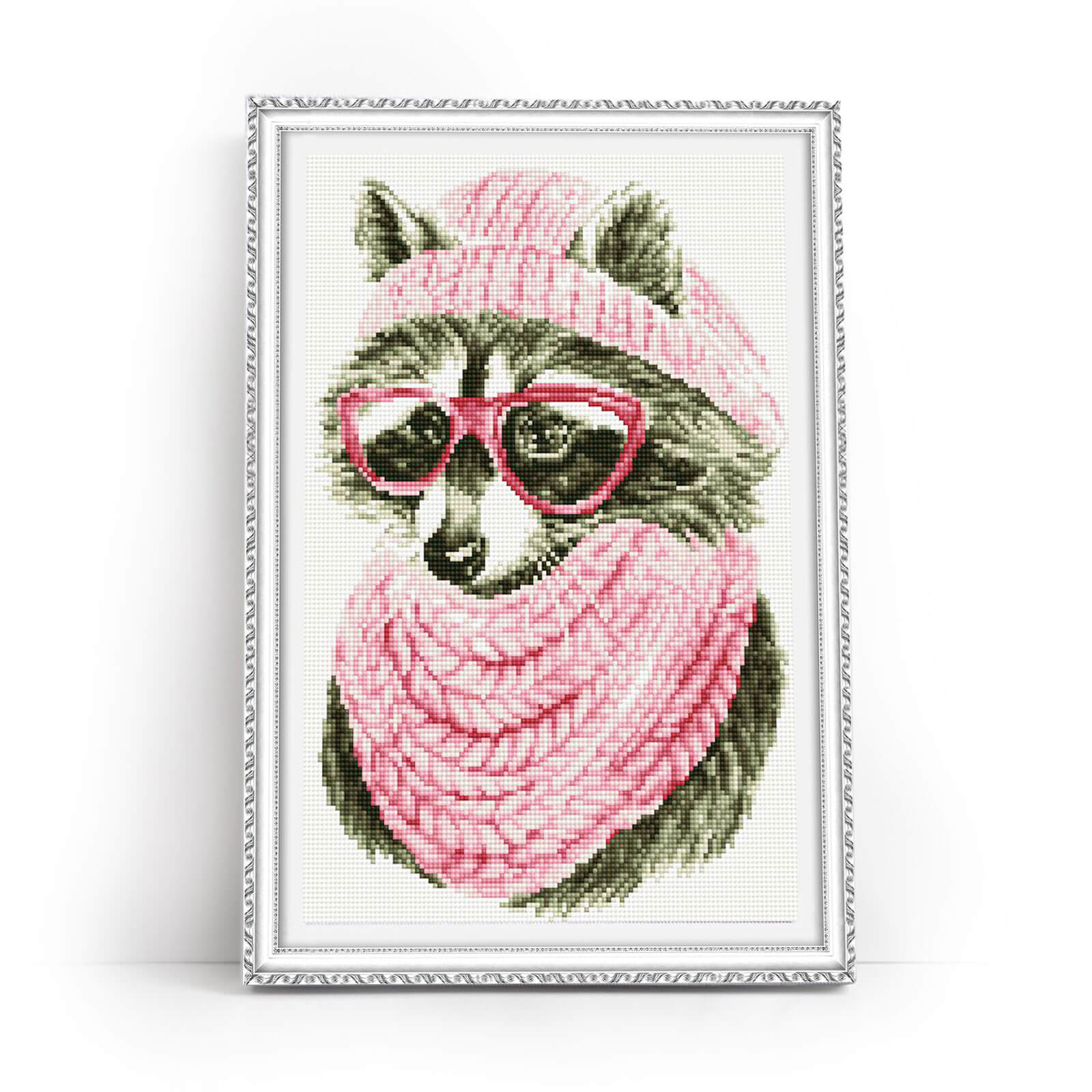 5D Diamond Painting 20x30 cm | Raccoon with glasses (LC009e) – Diamond painting | Varvikas.Shop