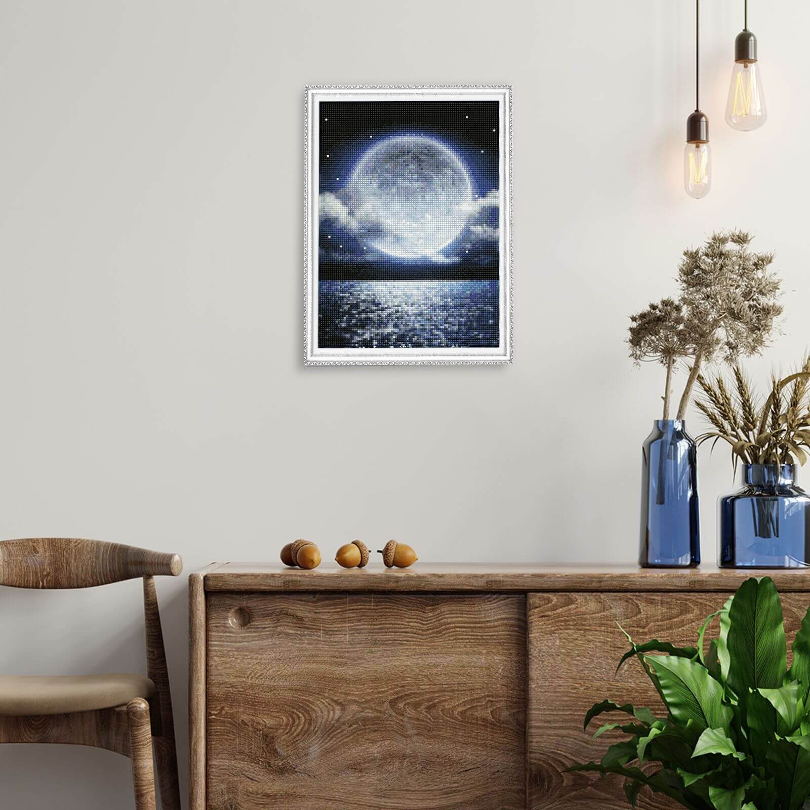 5D Diamond Painting 30x40 cm | Charming full moon (LE132e) – Diamond painting | Varvikas.Shop