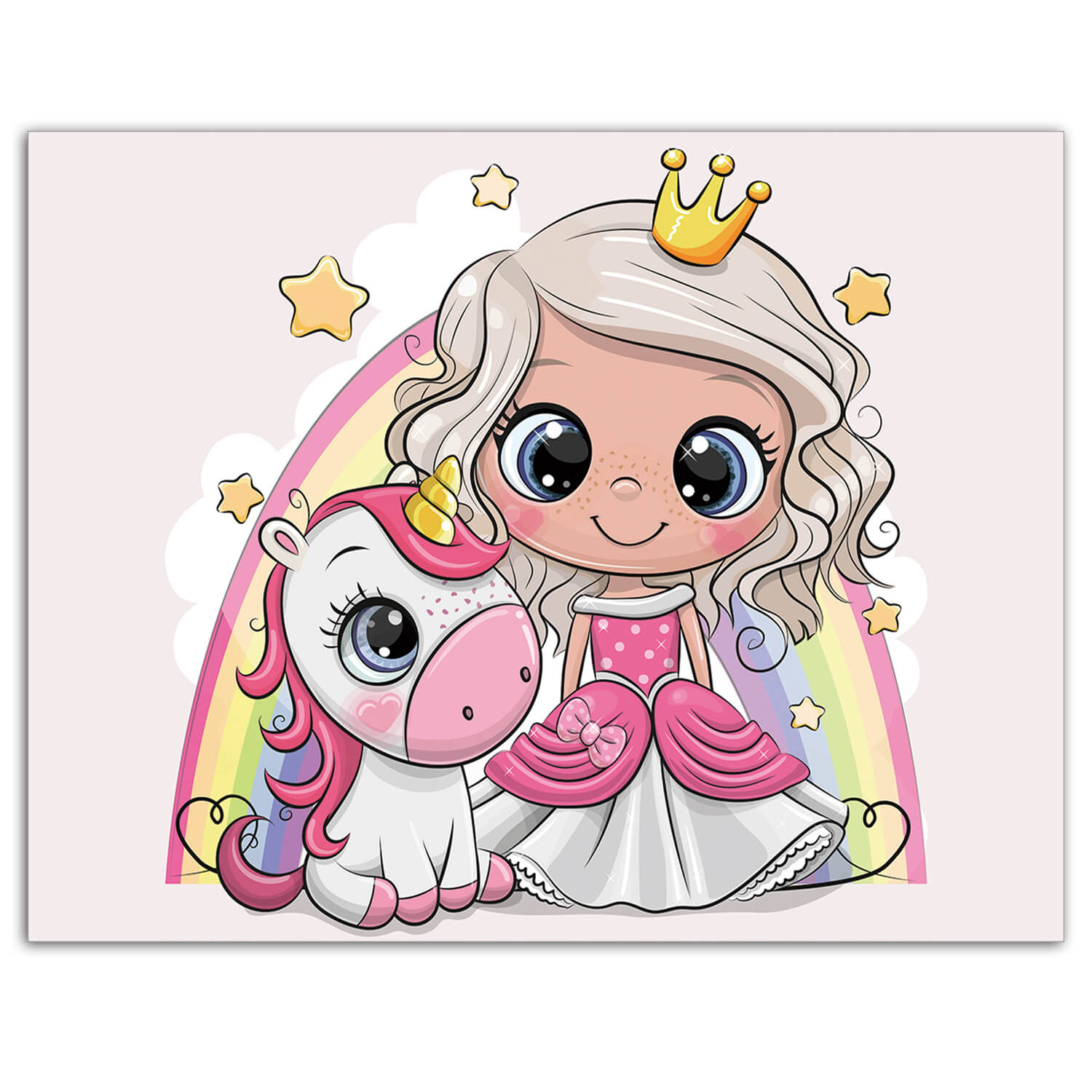 5D Diamond Painting 30x40 cm | Little Princess with a Unicorn (LE105e) – Diamond painting | Varvikas.Shop
