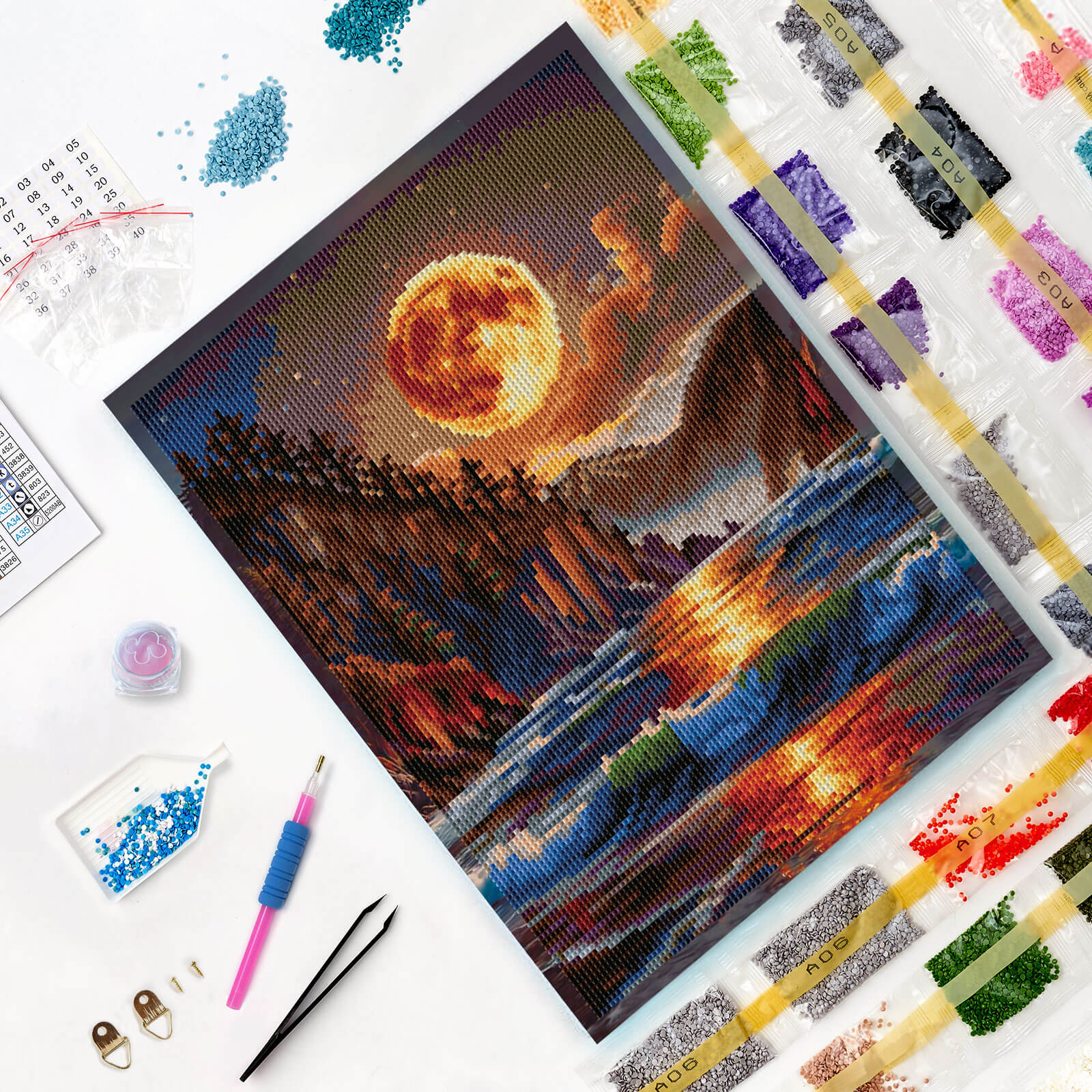 5D Diamond Painting 30x40 cm | Moonlit Bay (LE164e) – Diamond painting | Varvikas.Shop