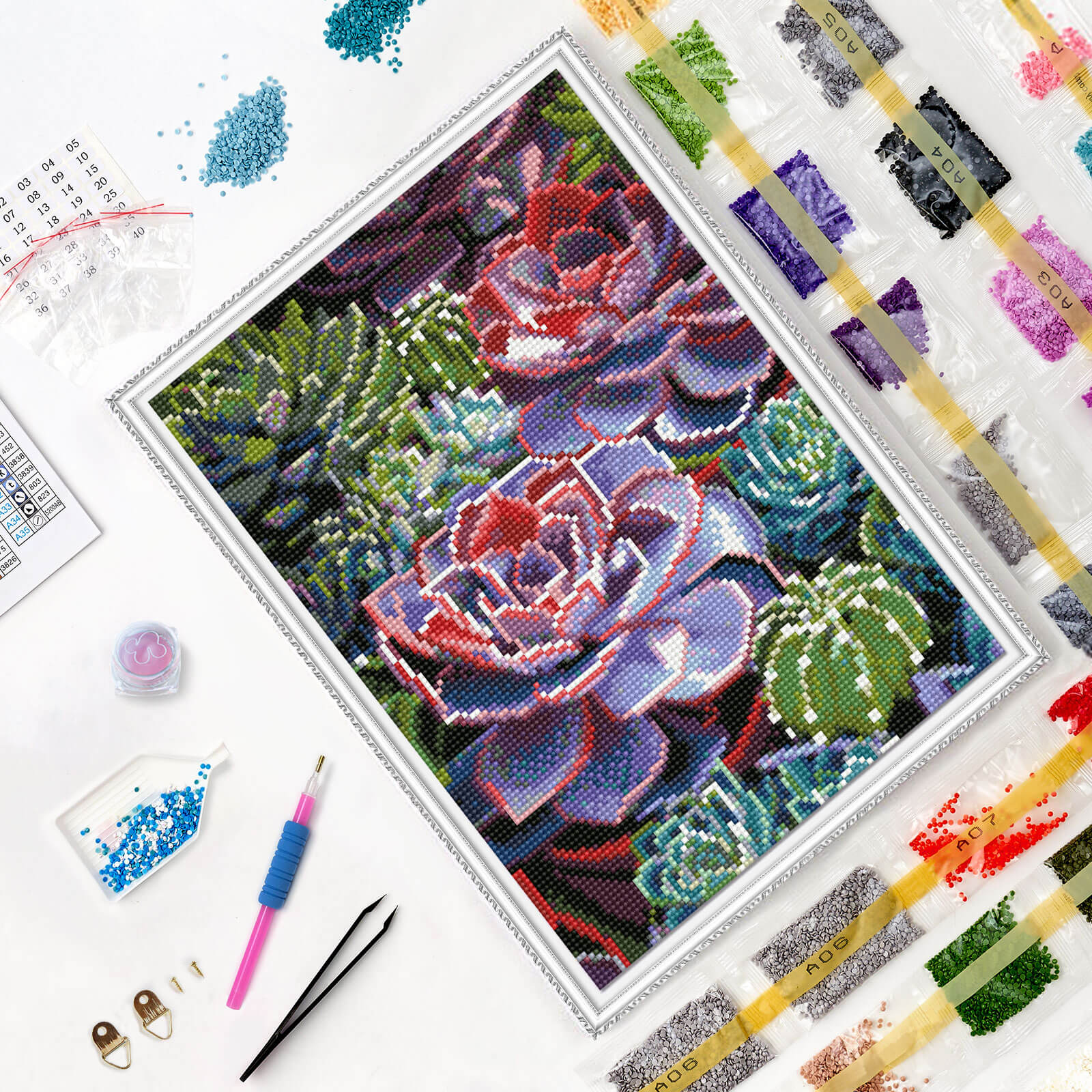 5D Diamond Painting 30x40 cm | Succulent (LE153e) – Diamond painting | Varvikas.Shop