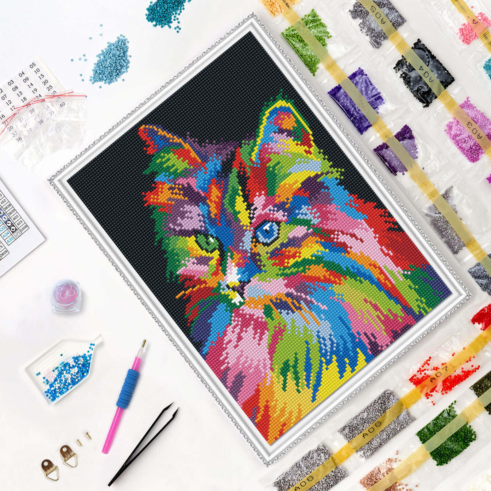 5D Diamond Painting 30x40 cm | Through the eyes of a cat (LE136e) – Diamond painting | Varvikas.Shop
