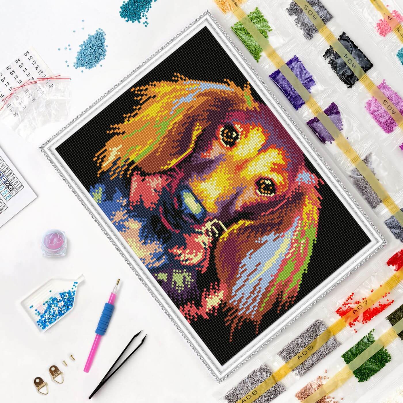 5D Diamond Painting 30x40 cm | Through the eyes of a dachshund (LE138e) – Diamond painting | Varvikas.Shop