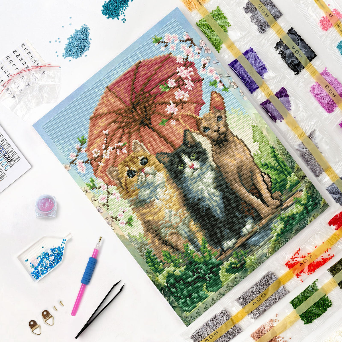 5D Diamond Painting 40×50 cm, Cat Idyll (LG415e) – Diamond painting | Varvikas