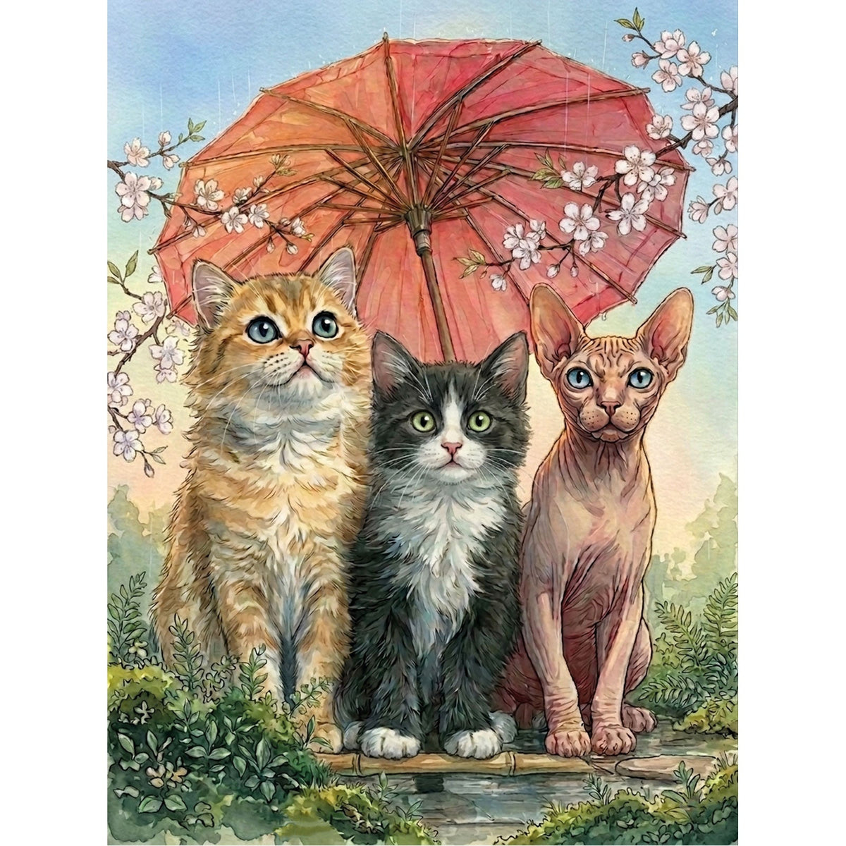 5D Diamond Painting 40×50 cm, Cat Idyll (LG415e) – Diamond painting | Varvikas