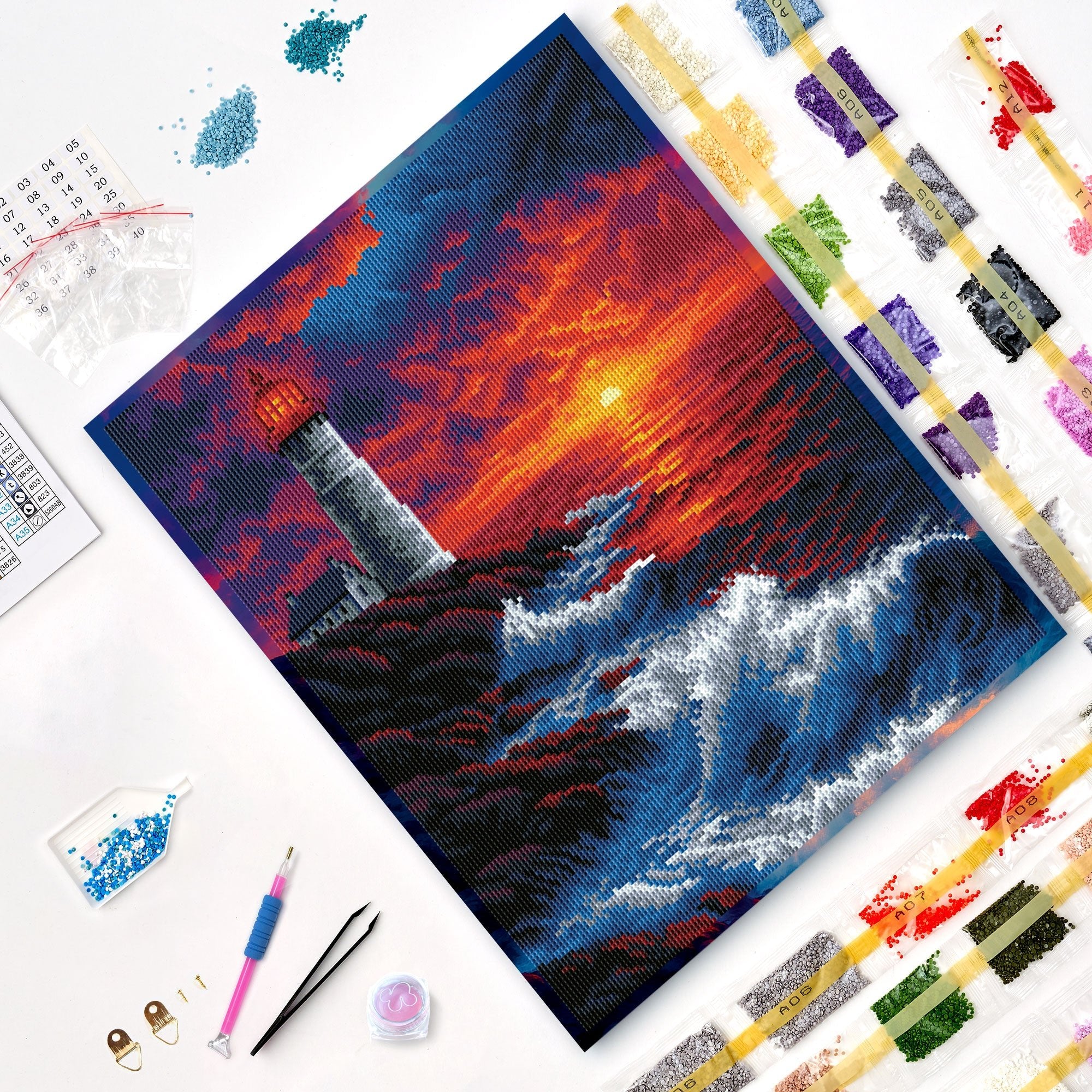 5D Diamond Painting 40×50 cm, Lighthouse (LG404e) – Diamond painting | Varvikas.Shop