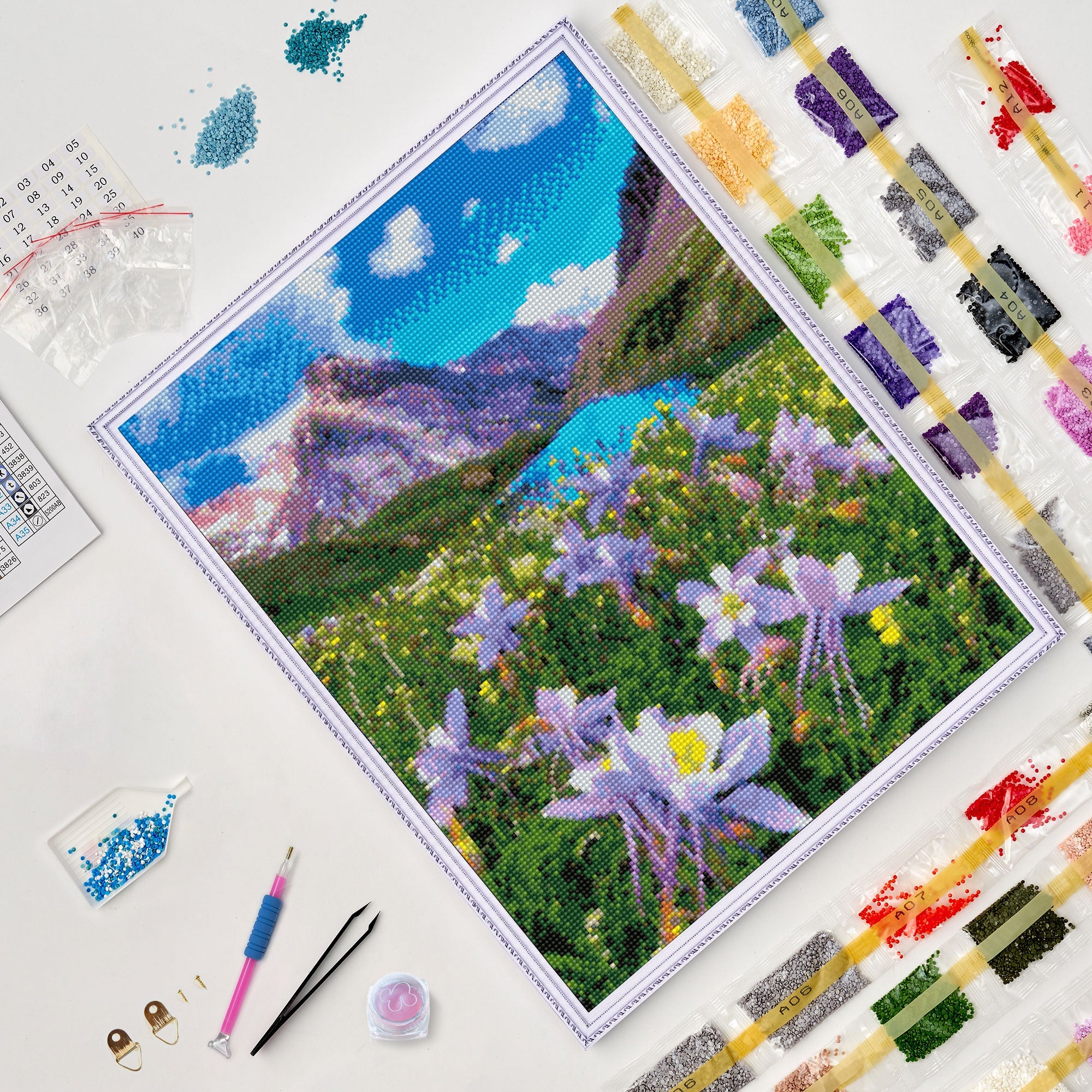 5D Diamond Painting 40x50 cm | Blooming Meadow (LG302e) – Diamond painting | Varvikas.Shop