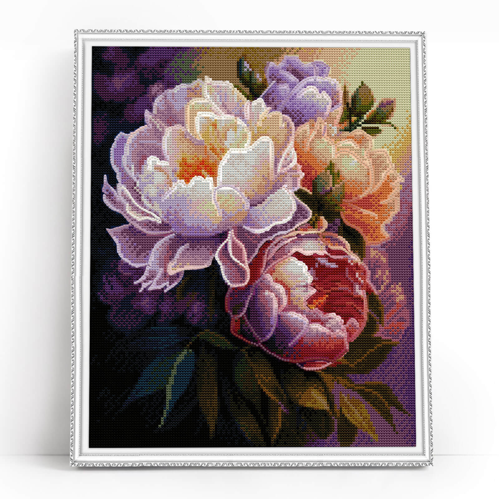 5D Diamond Painting 40x50 cm | Blossoming peonies (LG334e) – Diamond painting | Varvikas.Shop