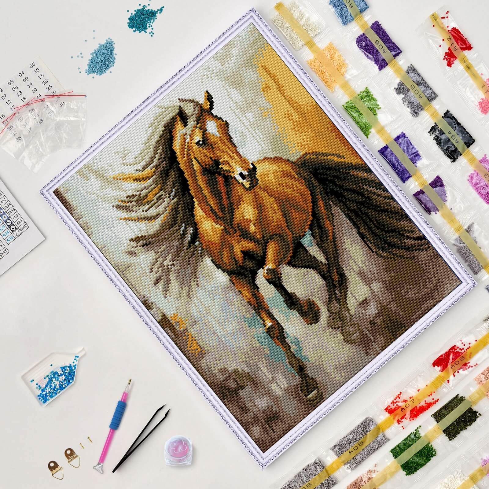 5D Diamond Painting 40x50 cm | Chestnut purebred (LG341e) – Diamond painting | Varvikas.Shop