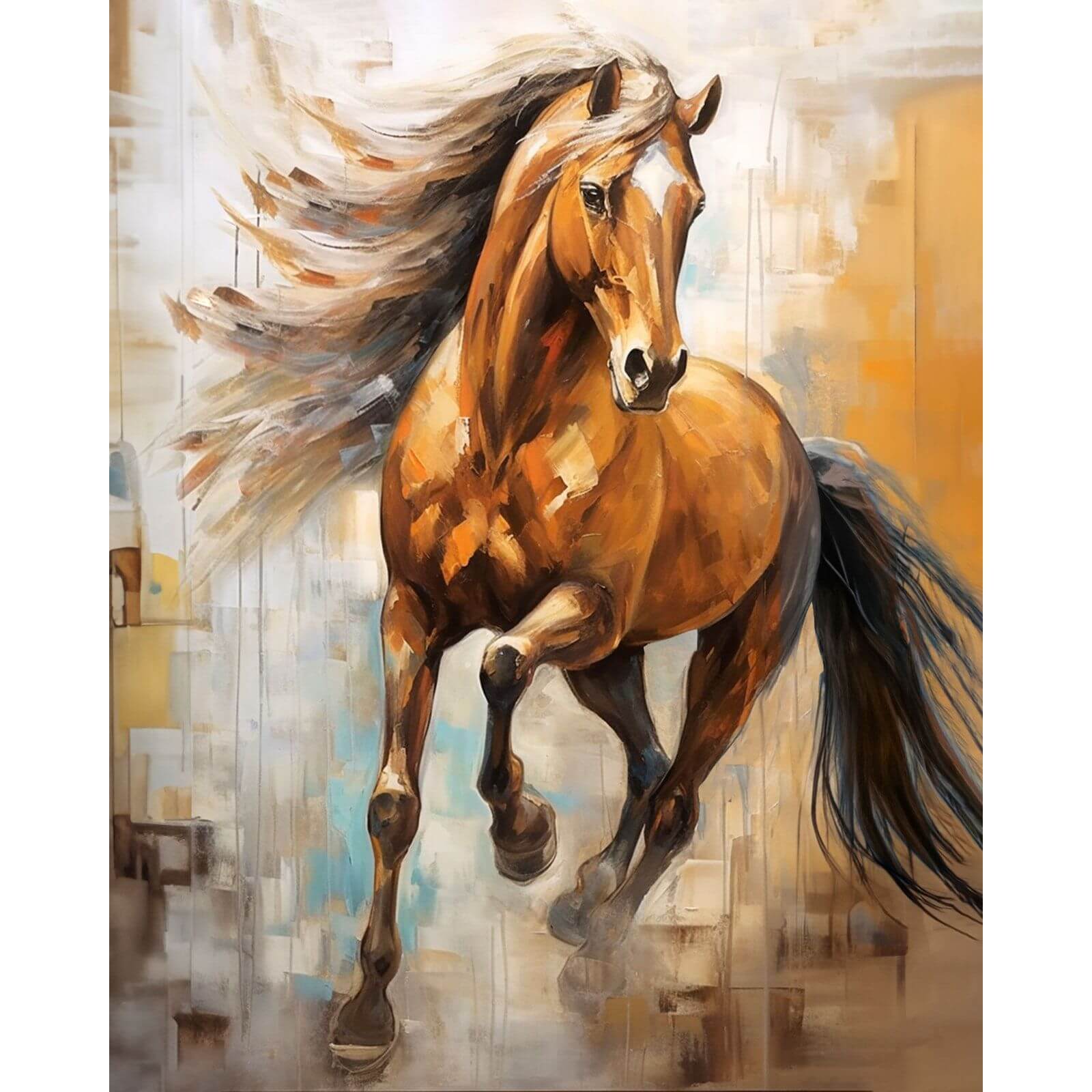 5D Diamond Painting 40x50 cm | Chestnut purebred (LG341e) – Diamond painting | Varvikas.Shop