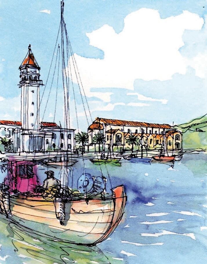 5D Diamond Painting 40x50 cm | Coastal Town (LG064e) – Diamond painting | Varvikas.Shop