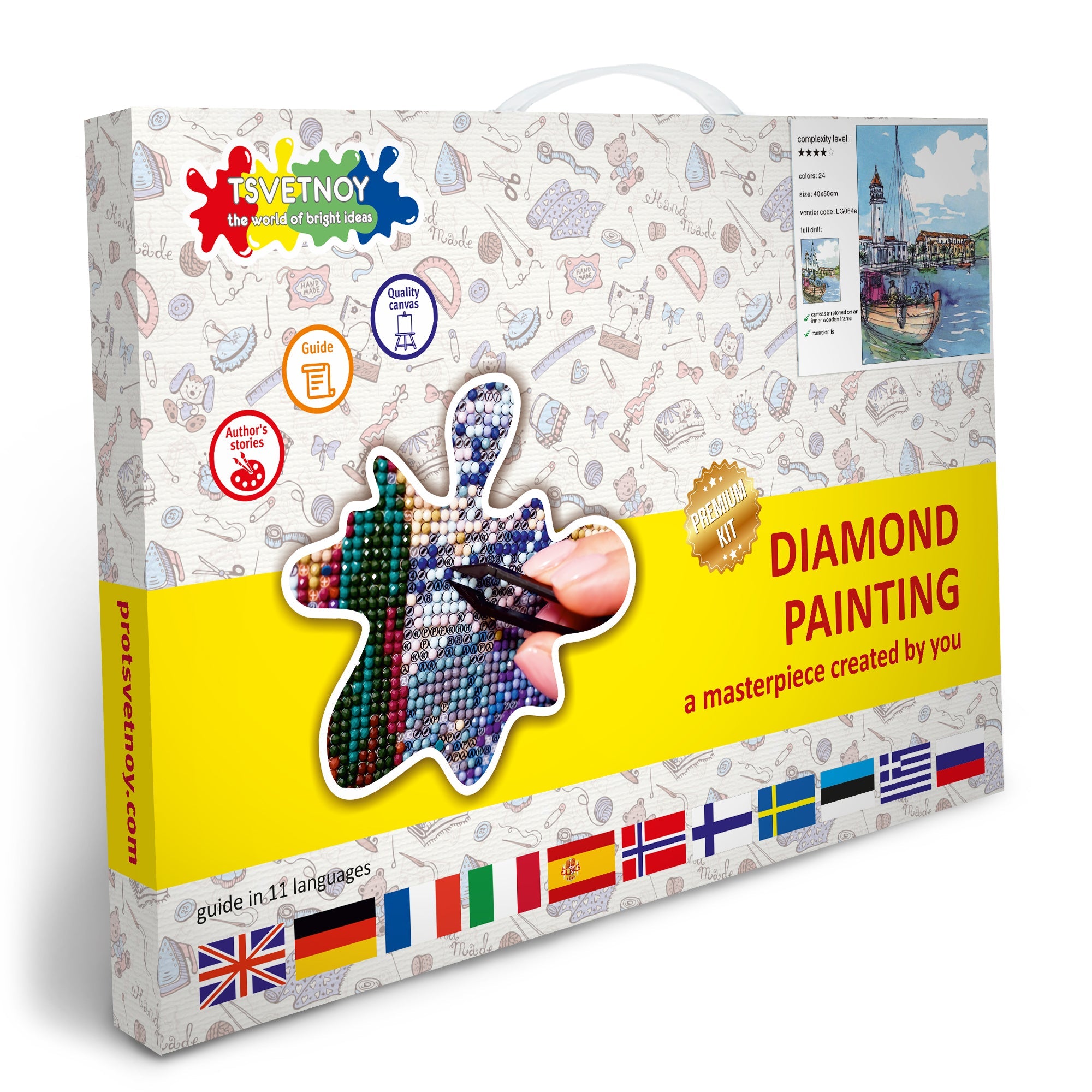 5D Diamond Painting 40x50 cm | Coastal Town (LG064e) – Diamond painting | Varvikas.Shop