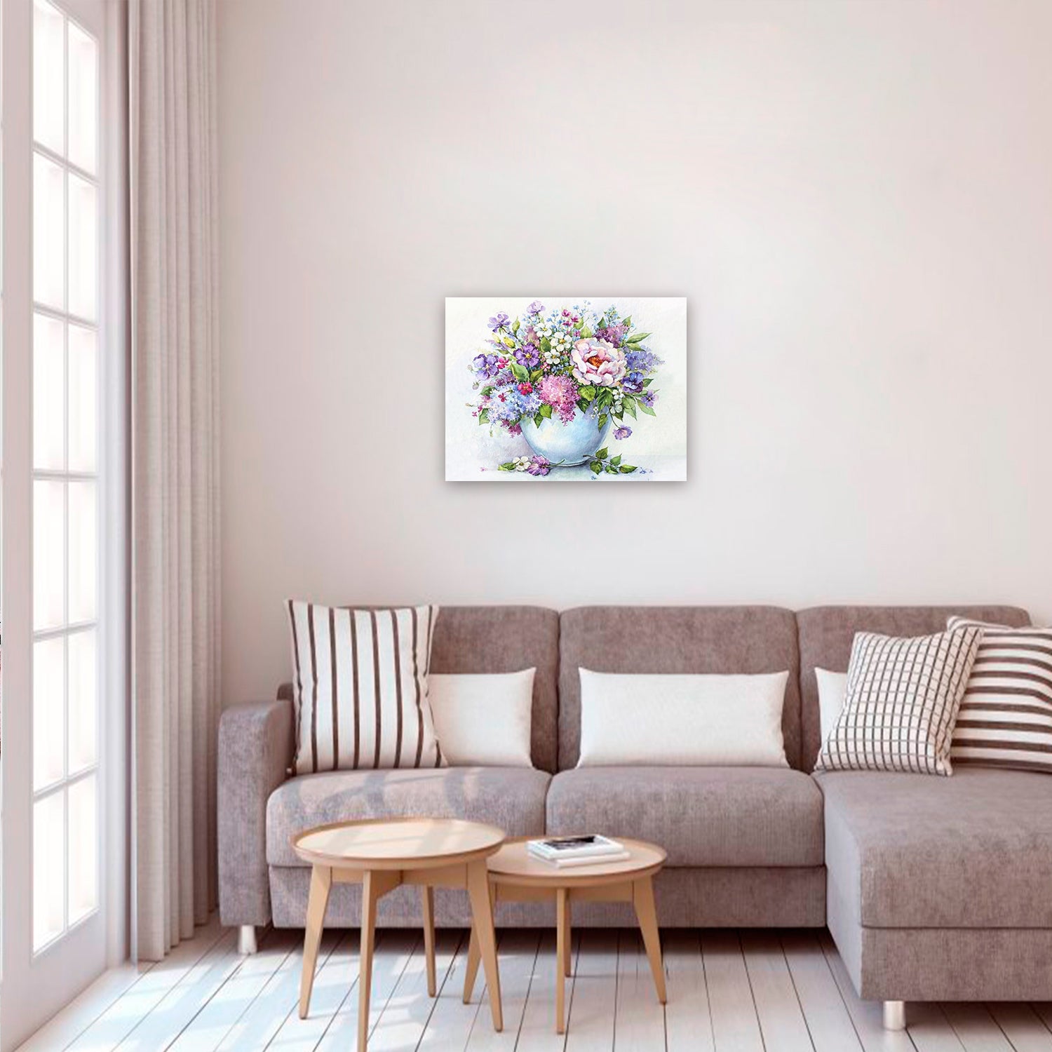 5D Diamond Painting 40x50 cm | Delicate flowers in a white vase (LG147e) – Diamond painting | Varvikas.Shop