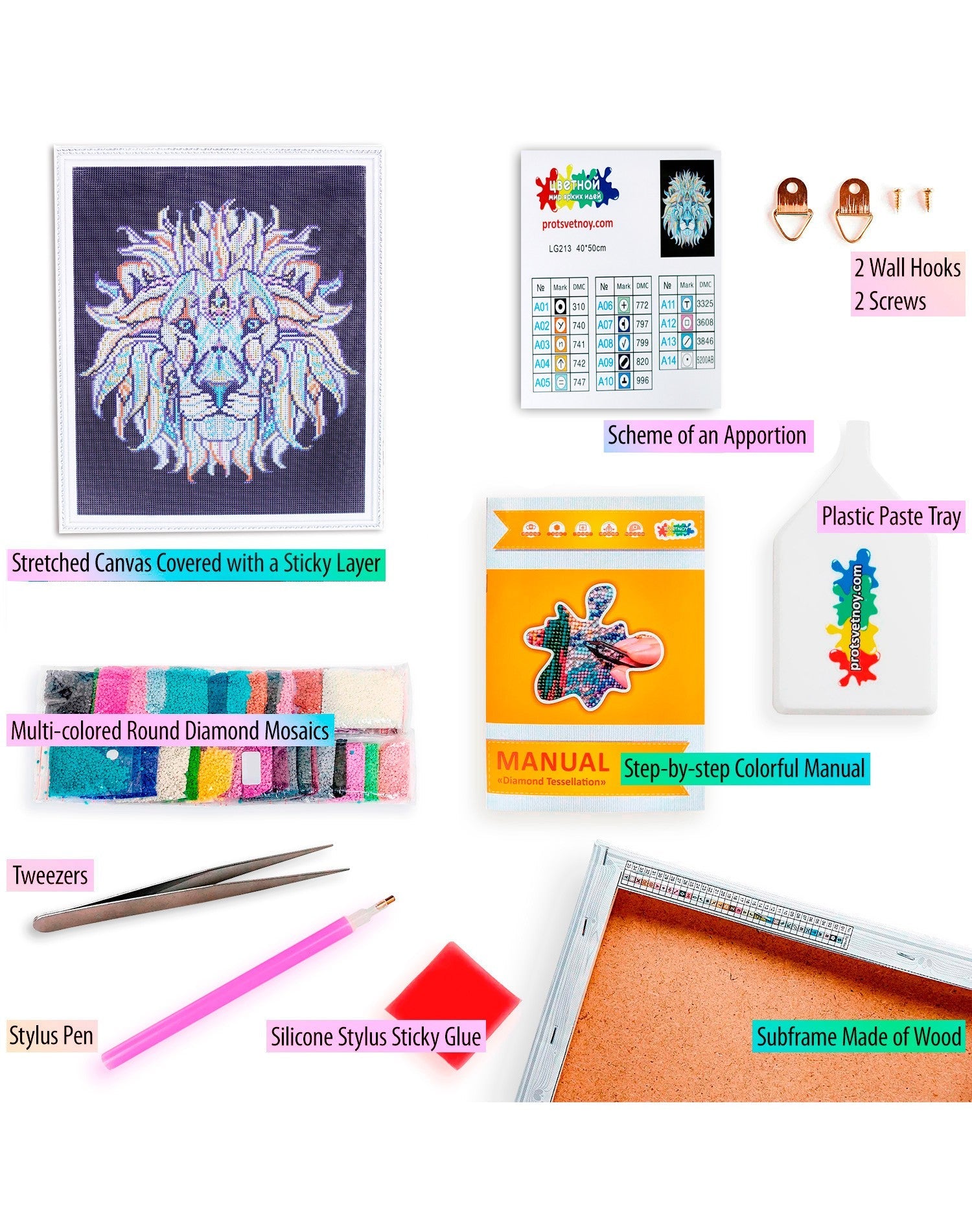 5D Diamond Painting 40x50 cm | Ethnic Lion (LG213e) – Diamond painting | Varvikas.Shop