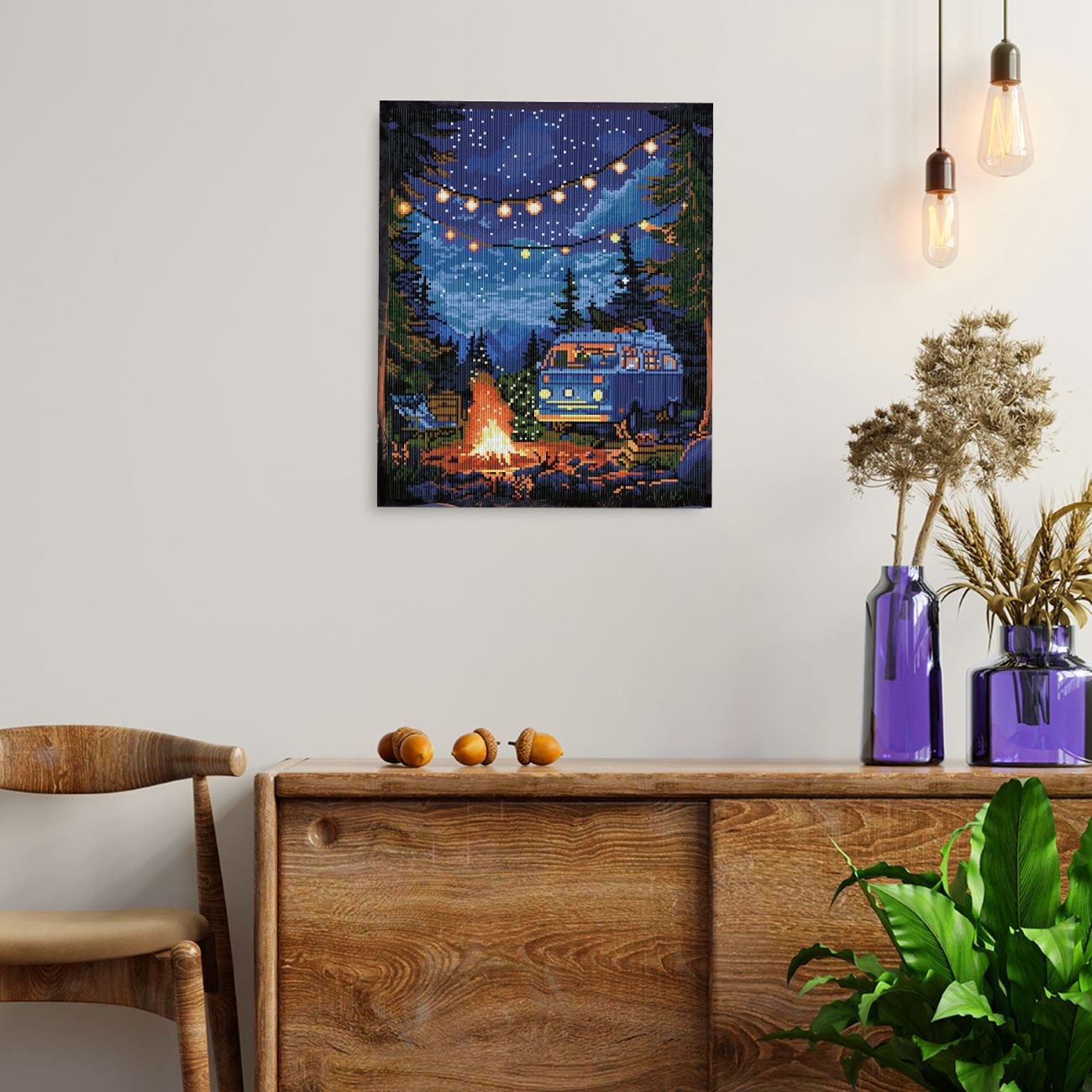 5D Diamond Painting 40x50 cm | Firelight and Starlight (LG364e) – Diamond painting | Varvikas.Shop