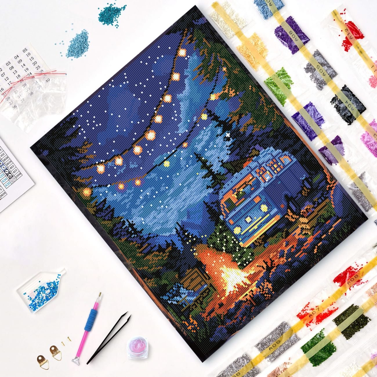 5D Diamond Painting 40x50 cm | Firelight and Starlight (LG364e) – Diamond painting | Varvikas.Shop