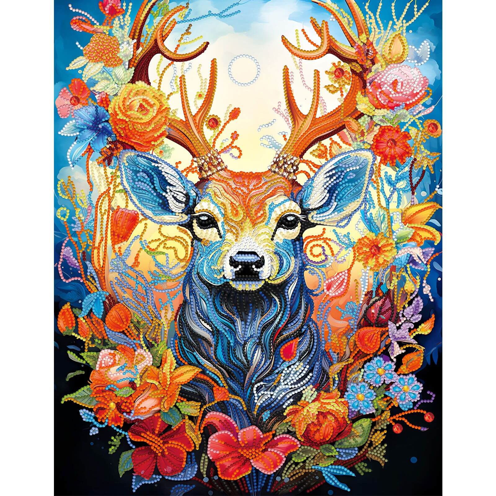 5D Diamond Painting 40x50 cm | Floral deer (LGPS007e) – Diamond painting | Varvikas.Shop