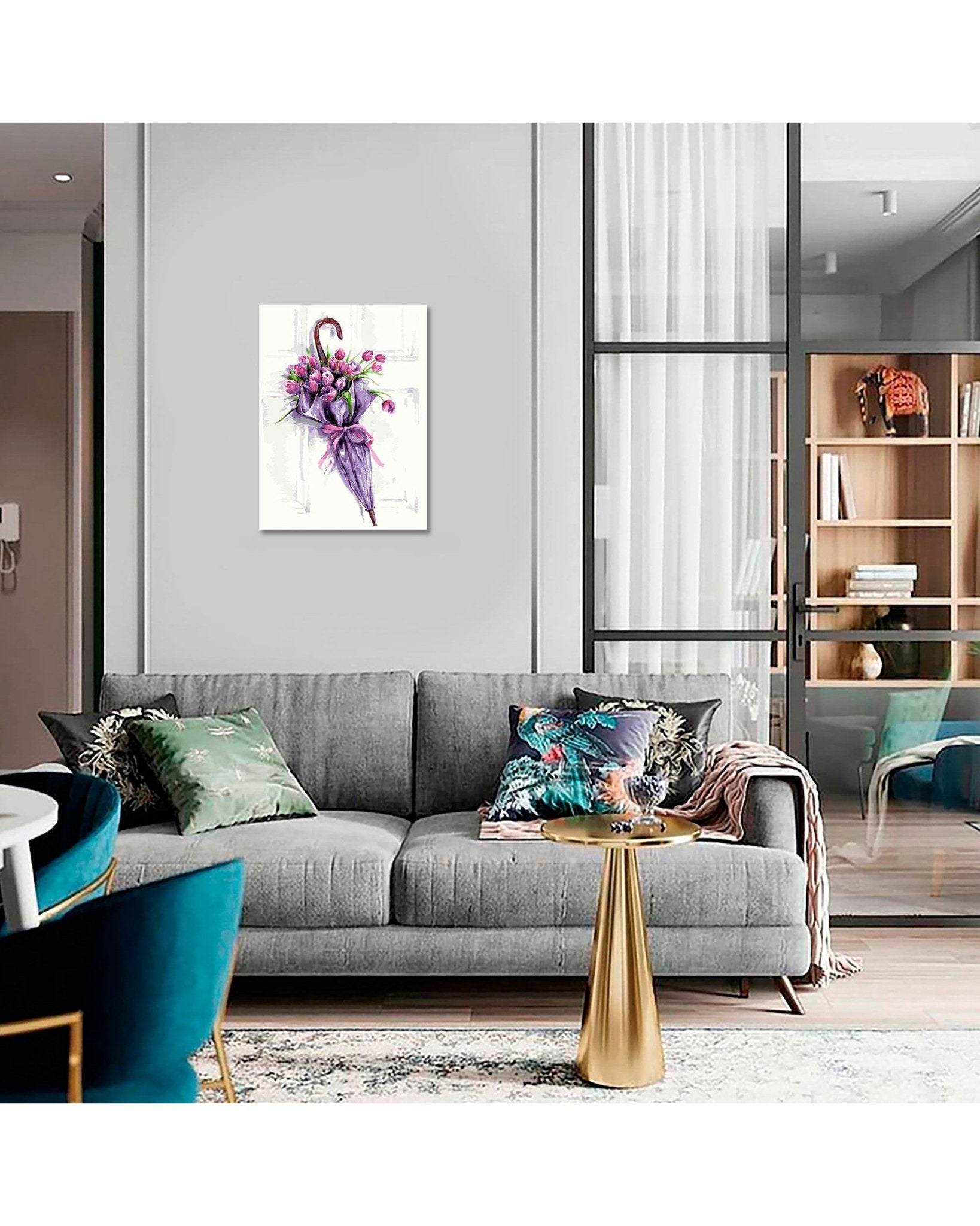 5D Diamond Painting 40x50 cm | Flower umbrella (LG070e) – Diamond painting | Varvikas.Shop