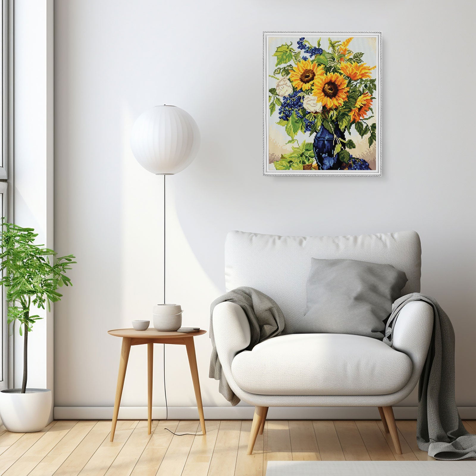 5D Diamond Painting 40x50 cm | Golden sunflowers bouquet (LG342e) – Diamond painting | Varvikas.Shop