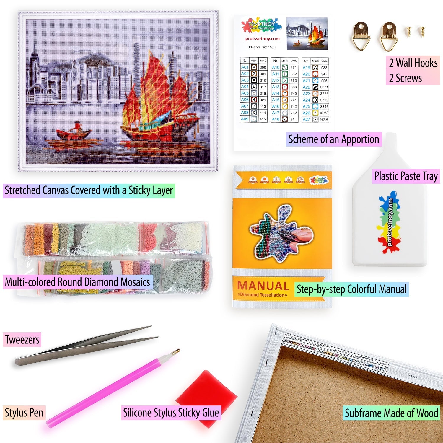 5D Diamond Painting 40x50 cm | Hong Kong by Night (LG253e) – Diamond painting | Varvikas.Shop