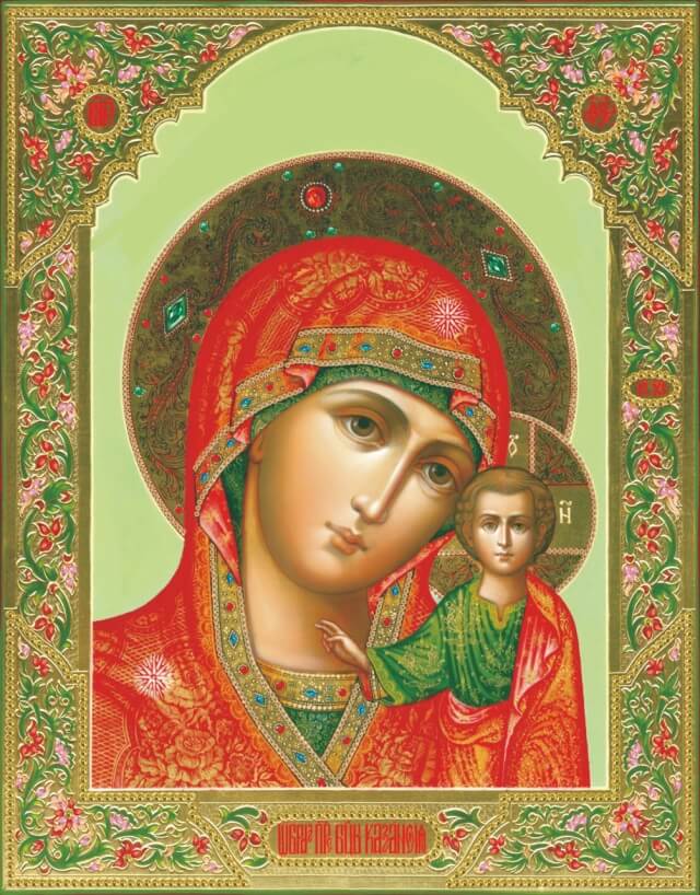 5D Diamond Painting 40x50 cm | Icon of Our Lady of Kazan (LGP022e) – Diamond painting | Varvikas.Shop