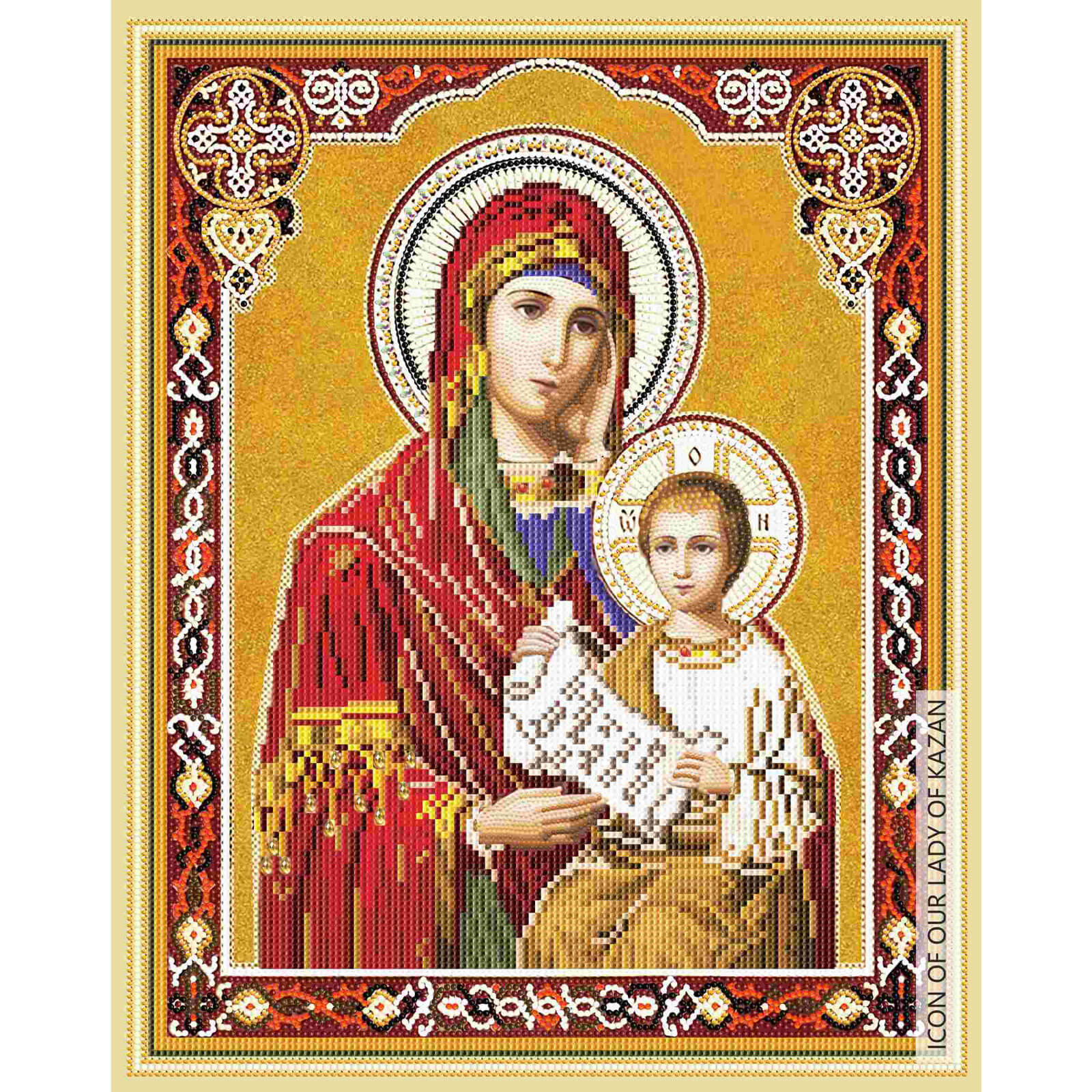 5D Diamond Painting 40x50 cm | Icon of Our Lady of Kazan (LGPS001e) – Diamond painting | Varvikas.Shop