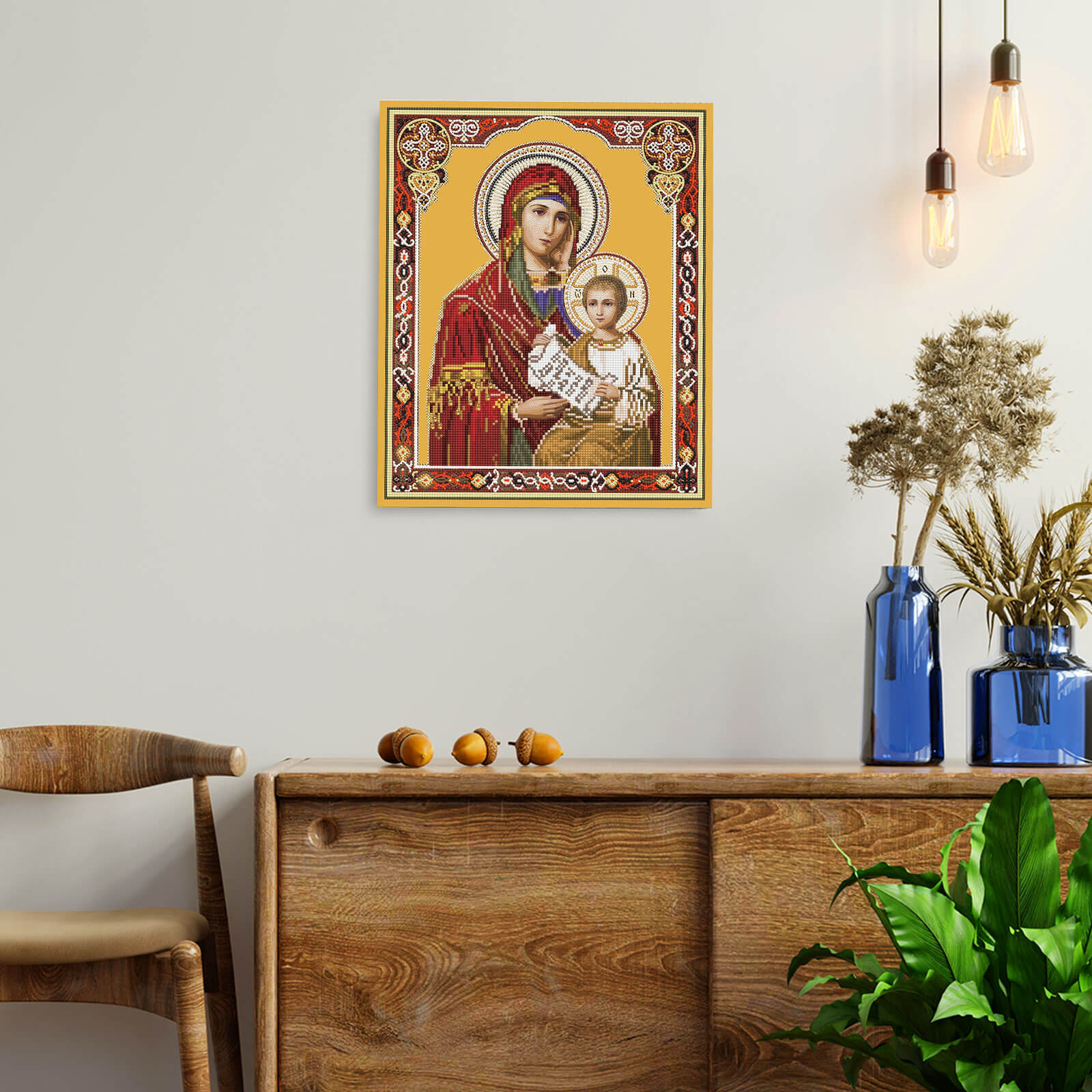 5D Diamond Painting 40x50 cm | Icon of Our Lady of Kazan (LGPS001e) – Diamond painting | Varvikas.Shop