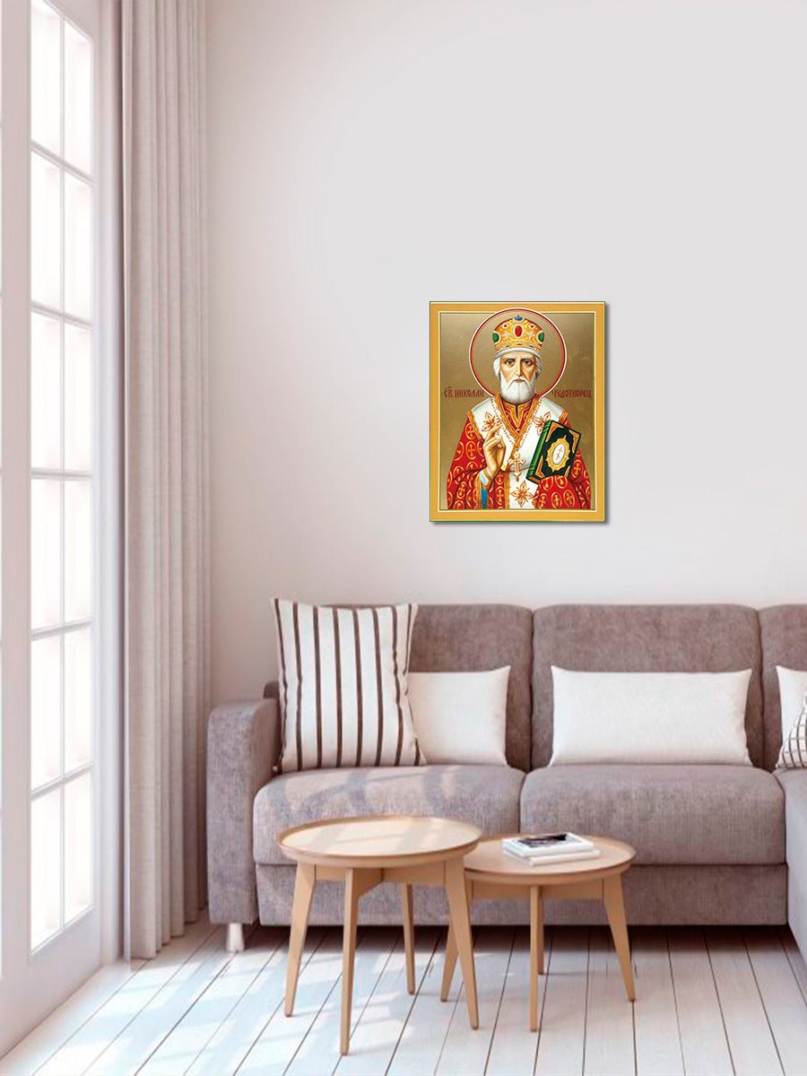 5D Diamond Painting 40x50 cm | Icon of Saint Nicholas (LGP024e) – Diamond painting | Varvikas.Shop