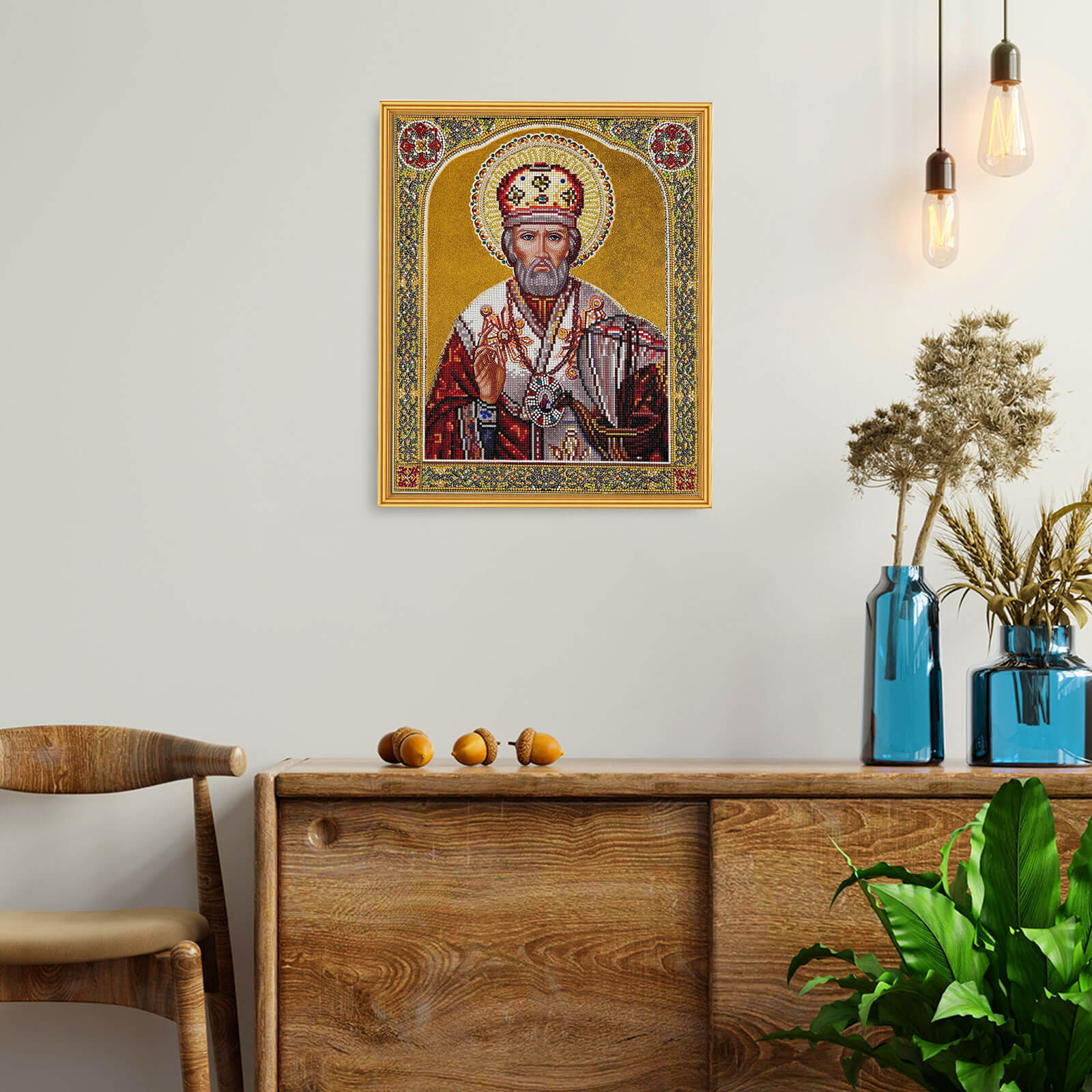 5D Diamond Painting 40x50 cm | Icon of St. Nicholas (LGPS003e) – Diamond painting | Varvikas.Shop
