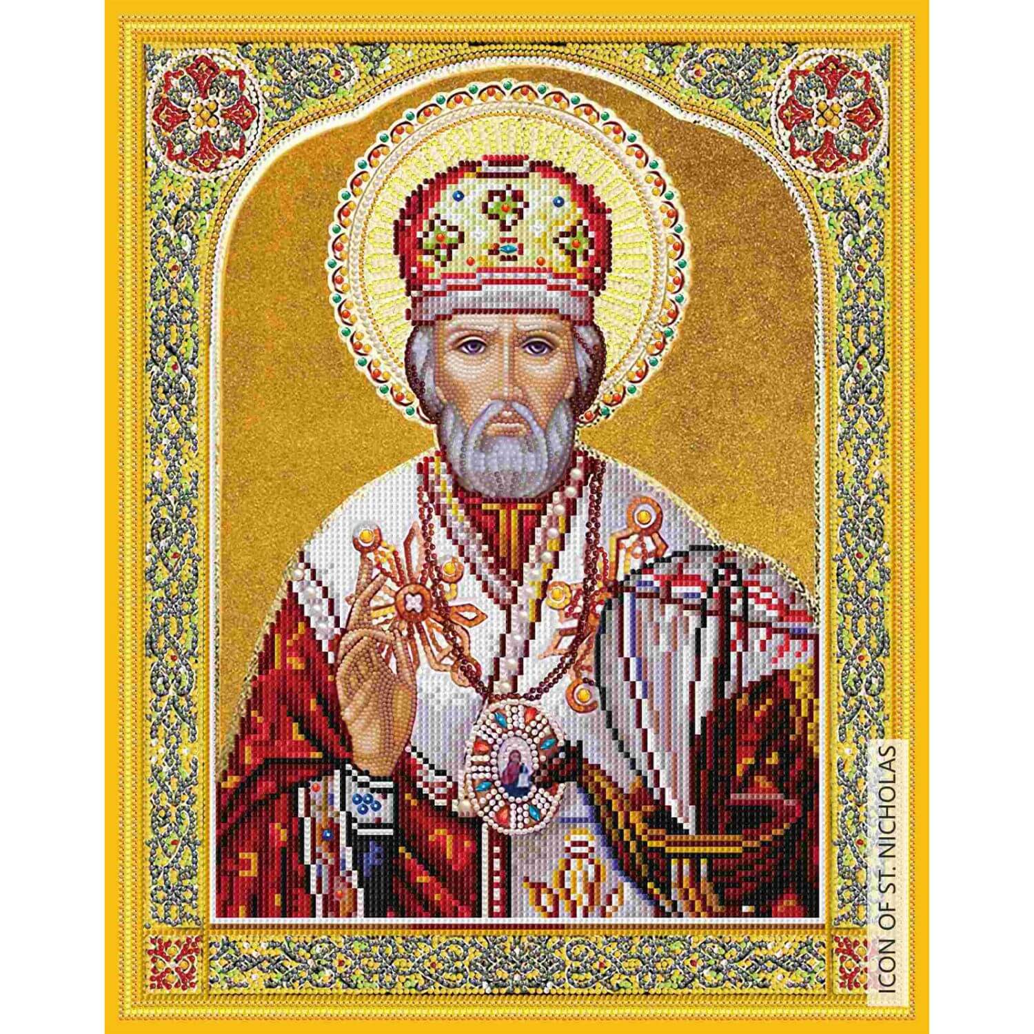 5D Diamond Painting 40x50 cm | Icon of St. Nicholas (LGPS003e) – Diamond painting | Varvikas.Shop