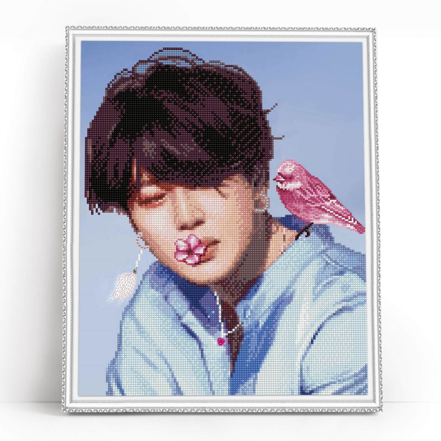 5D Diamond Painting 40x50 cm | Jimin with a bird (LG340e) – Diamond painting | Varvikas.Shop