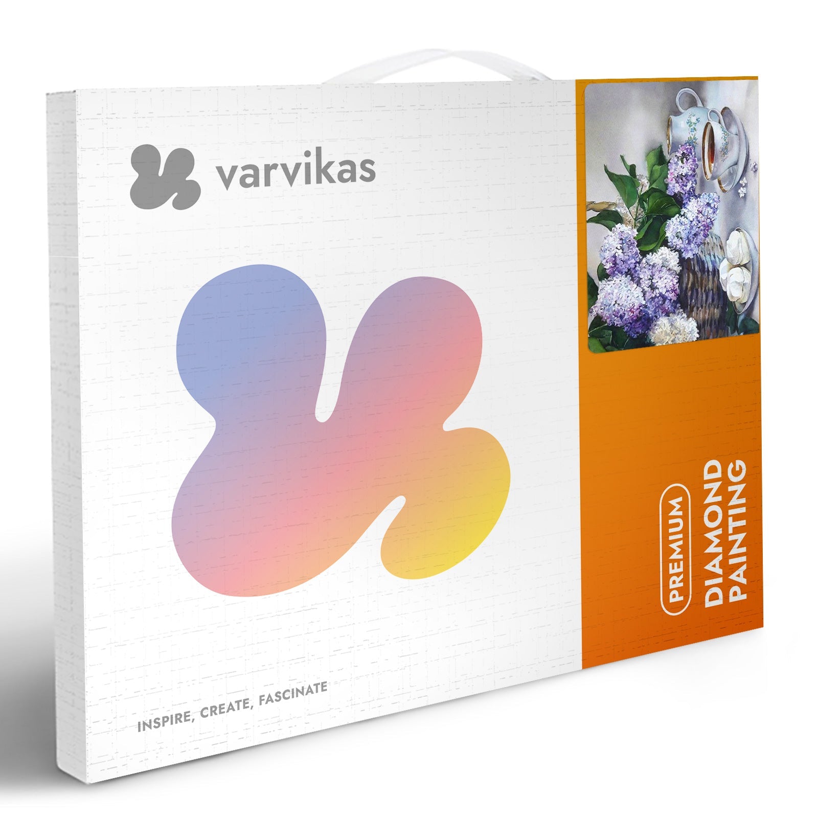 5D Diamond Painting 40x50 cm | Lilac Flowers in a Basket (LG082e) – Diamond painting | Varvikas.Shop