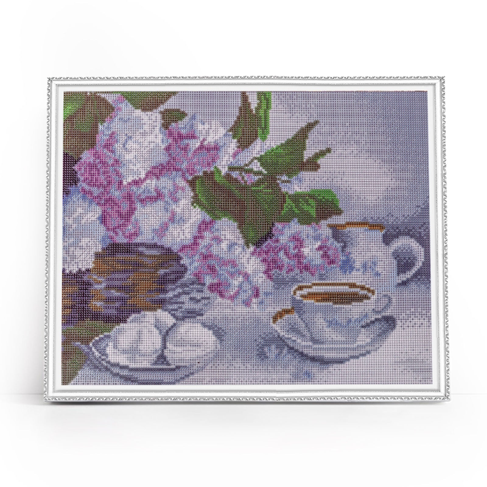 5D Diamond Painting 40x50 cm | Lilac Flowers in a Basket (LG082e) – Diamond painting | Varvikas.Shop