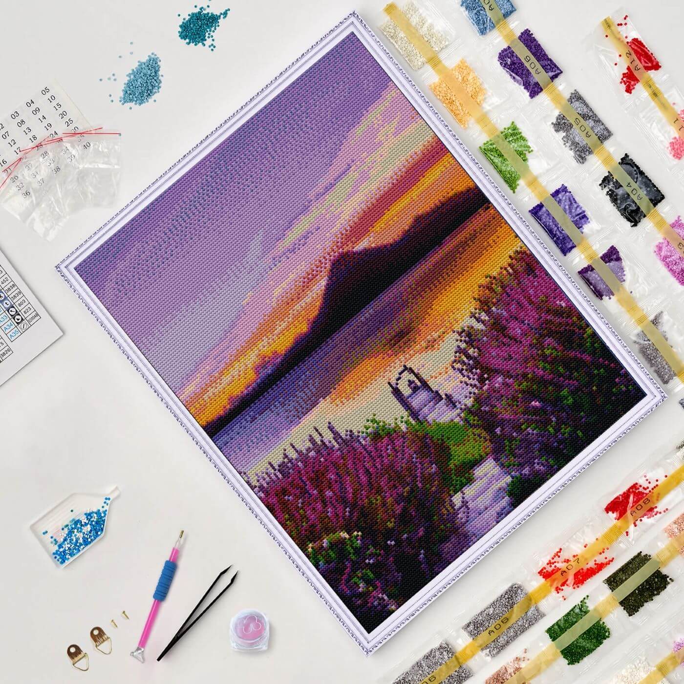 5D Diamond Painting 40x50 cm | Lilac Sunset (LG293e) – Diamond painting | Varvikas.Shop