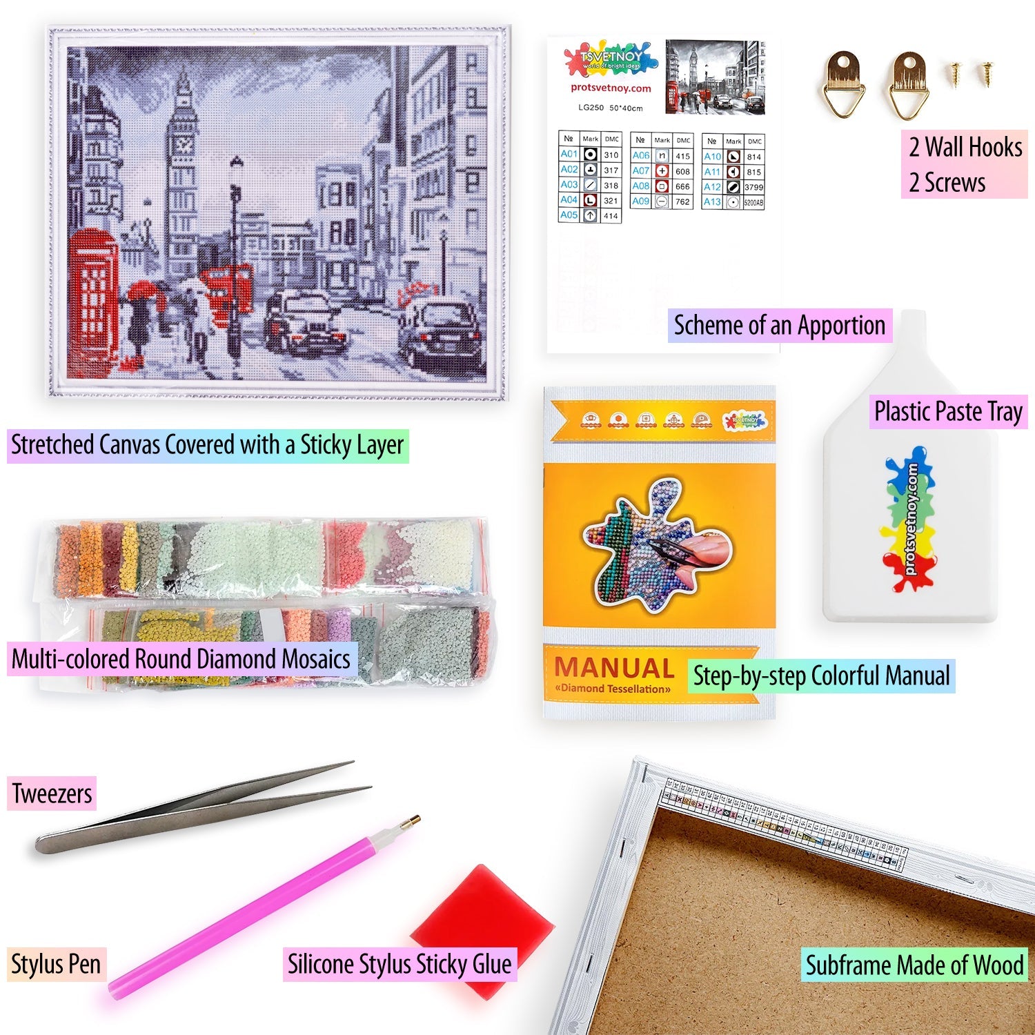 5D Diamond Painting 40x50 cm | London in the Rain (LG250e) – Diamond painting | Varvikas.Shop