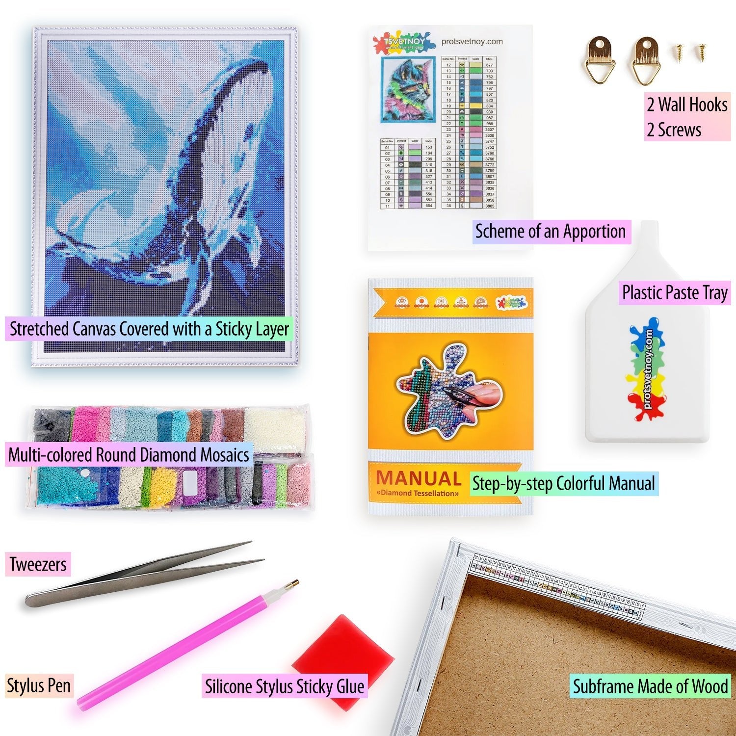 5D Diamond Painting 40x50 cm | Majestic Whale (LG244e) – Diamond painting | Varvikas.Shop